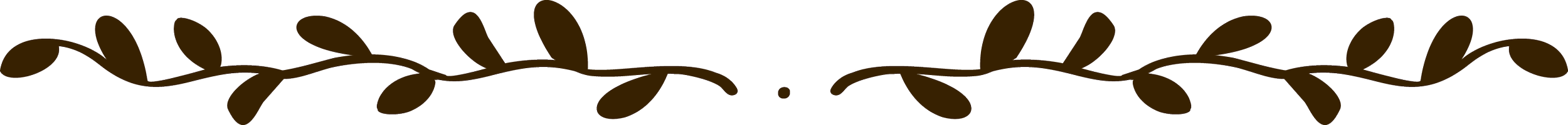 Decorative brown leafy border on a transparent background.