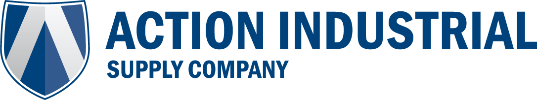 Logo of Action Industrial Supply Company featuring a shield emblem and bold text.