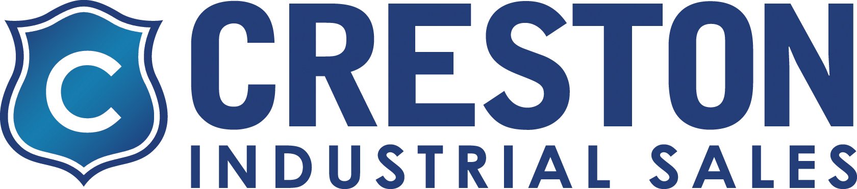 Creston Industrial Sales logo with a shield emblem containing a letter C on a blue gradient background.
