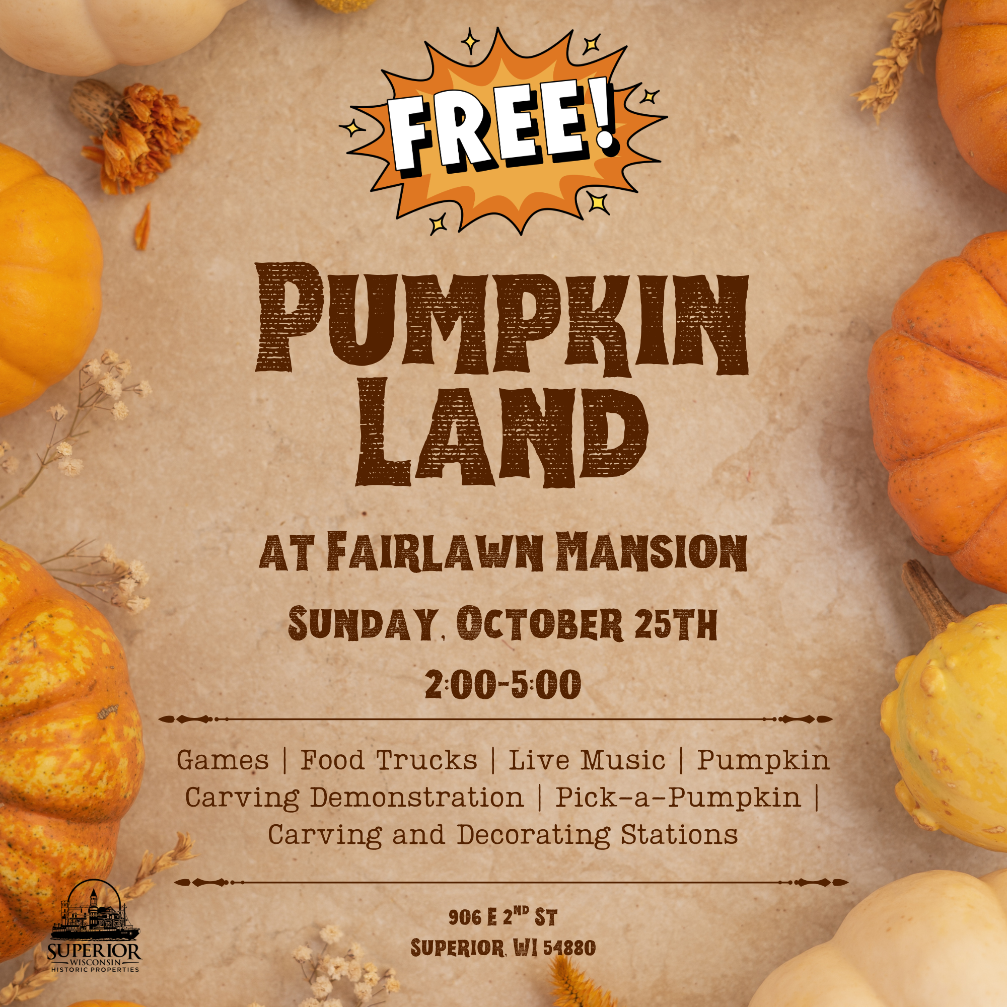 Pumpkin Land at Fairlawn Mansion