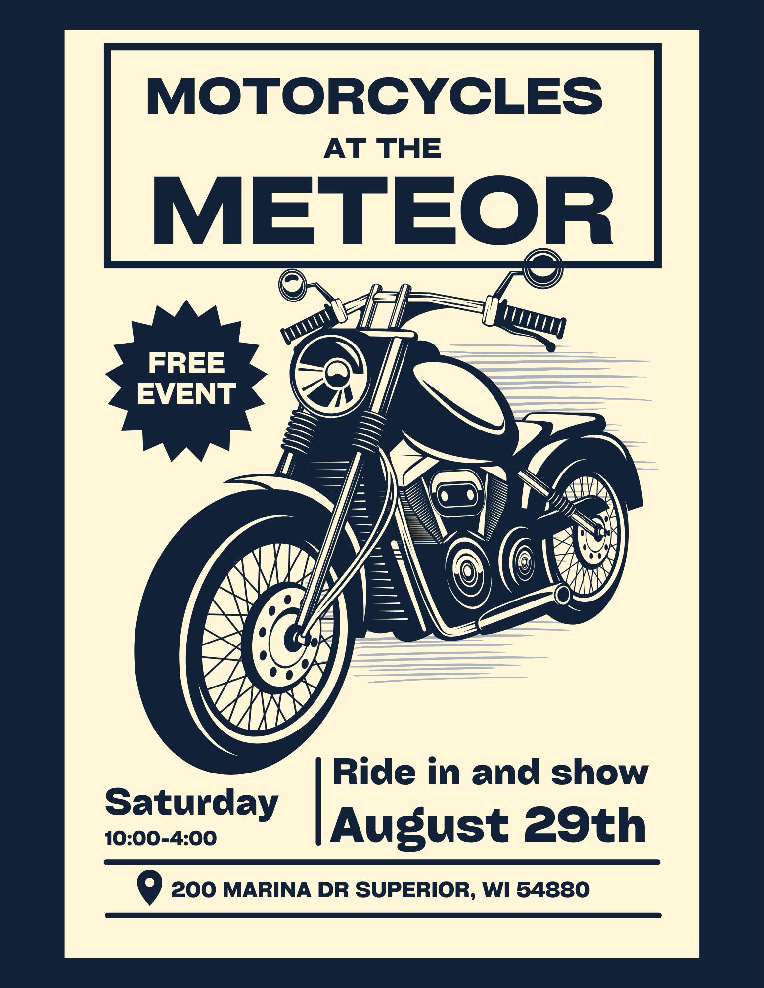 Motorcycles at the Meteor: Ride in and Show
