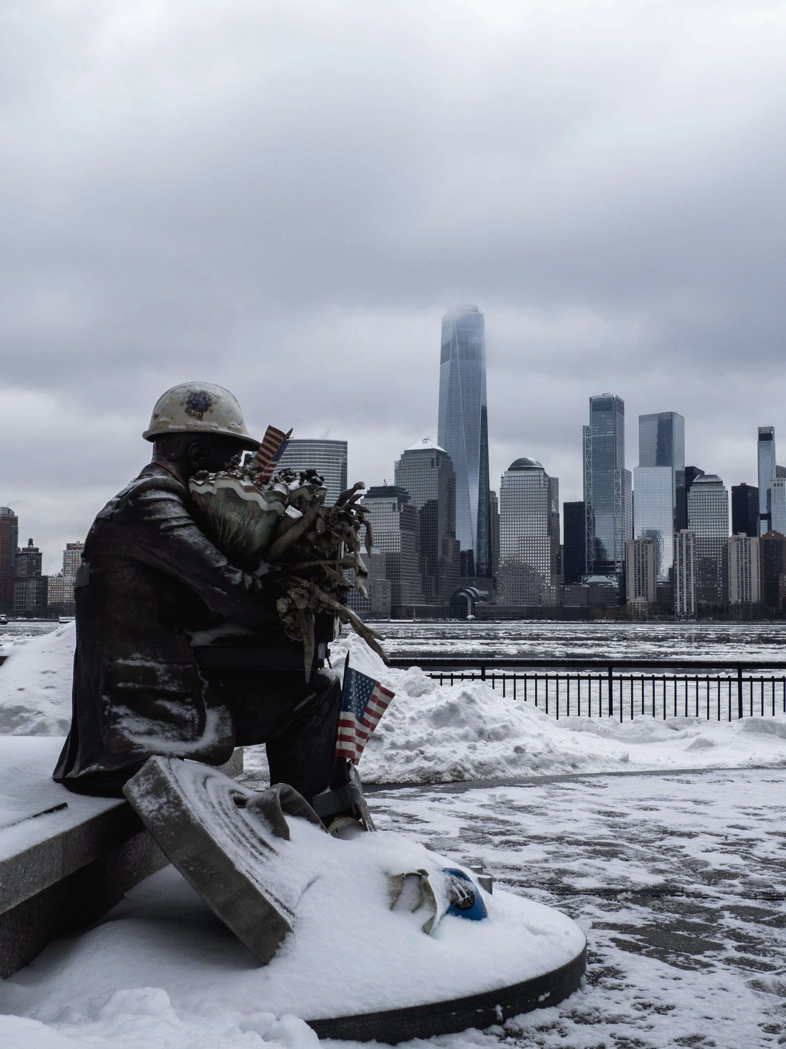 "9/11 Memorial in snow" - Jersey City, NJ