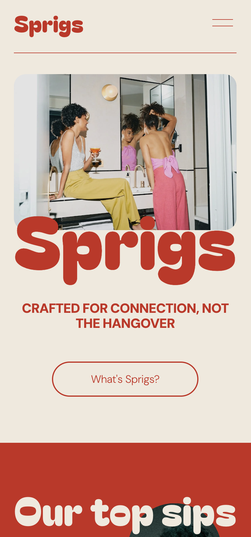 Homepage on mobile view for a community based retro business.