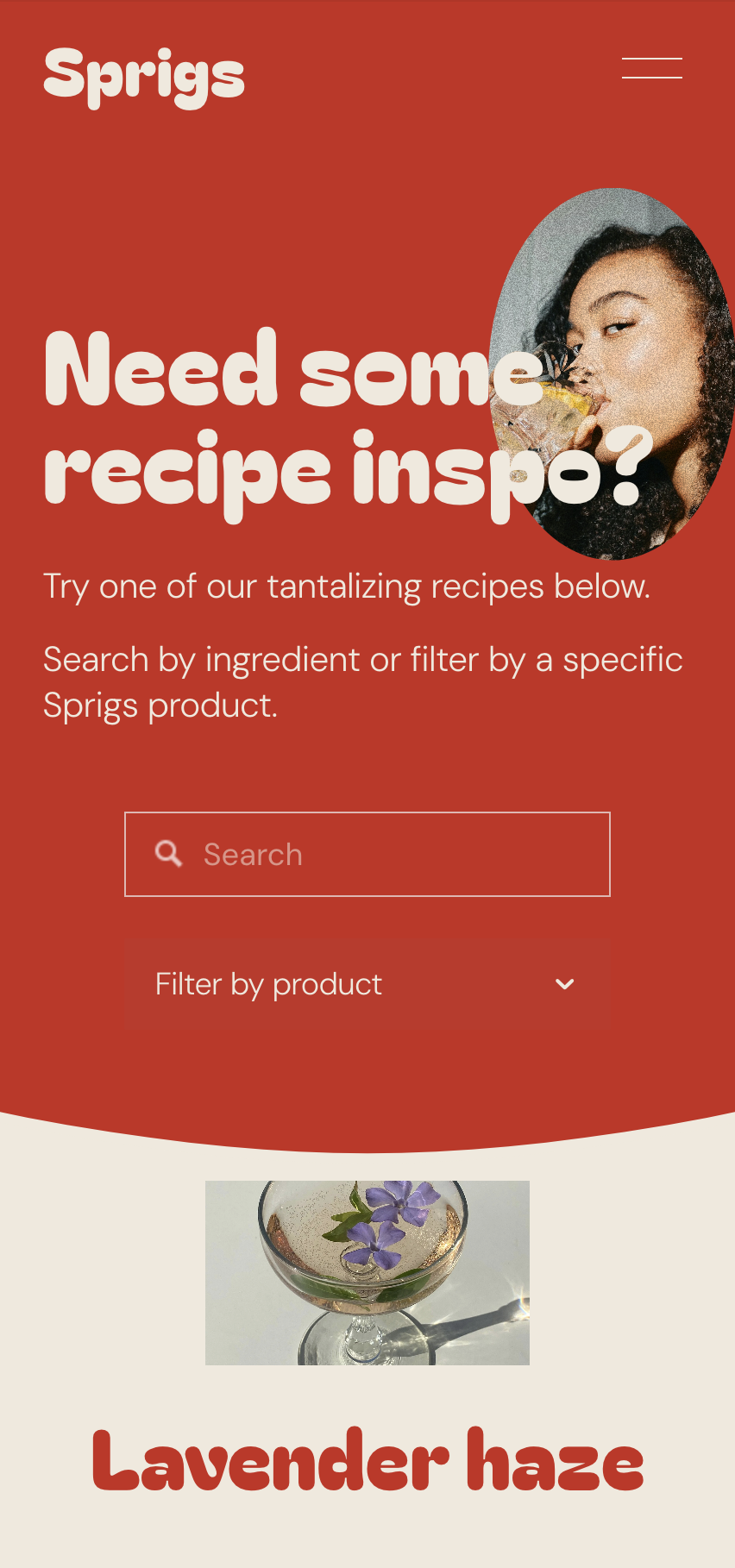 Mobile webpage showing how to search for blog posts.