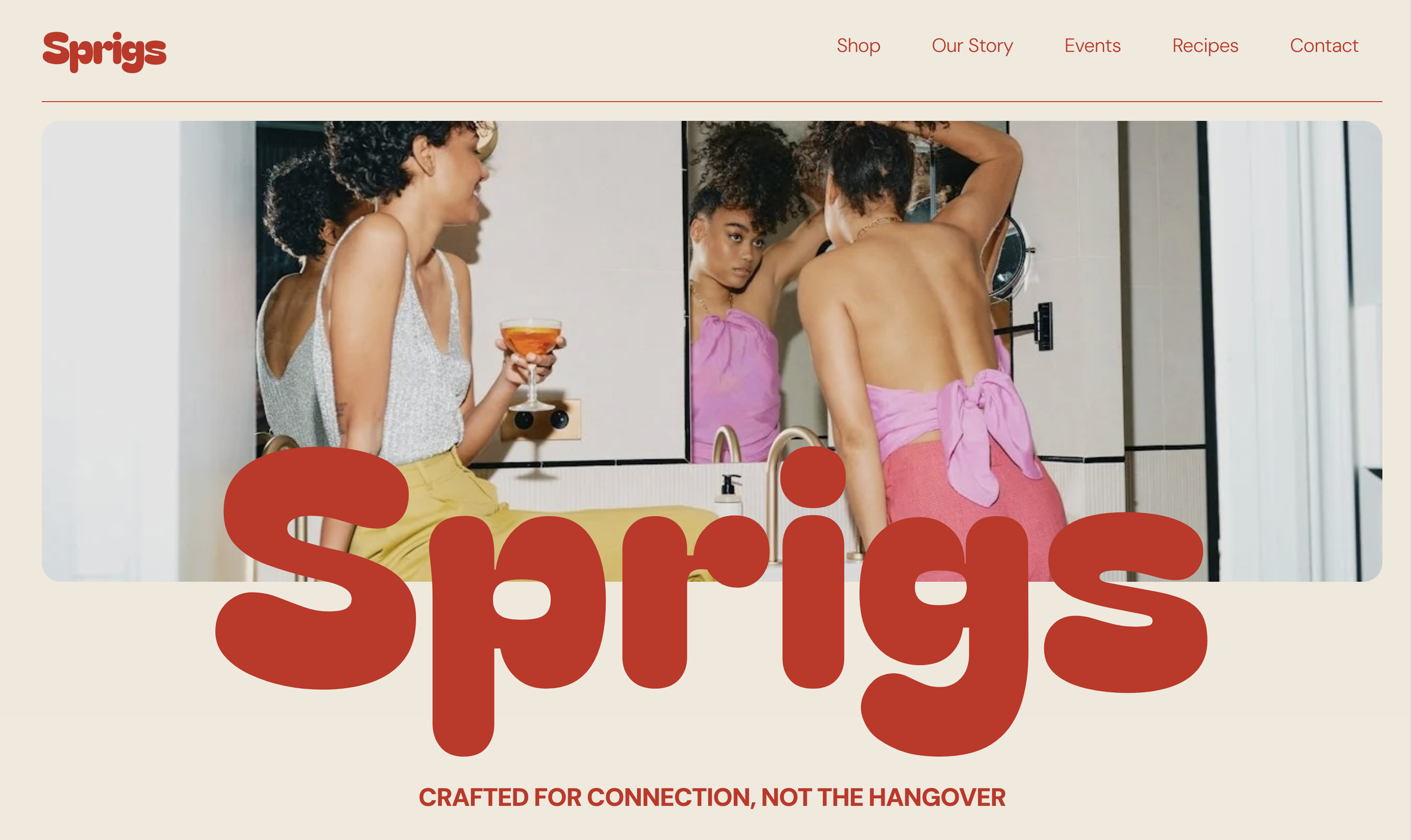 Website homepage for a local community based busines.
