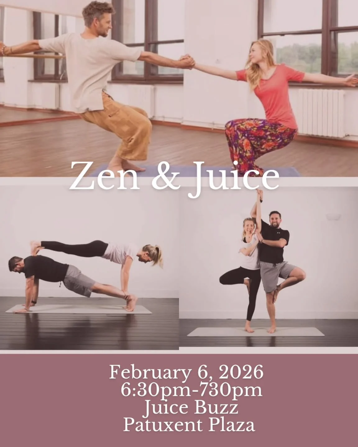 Our next Zen &amp; Juice is LIVE &amp; ready on our website! This one is a little more fun &amp; standard! We will stretch &amp; strengthen 💪🏽 And adding in some fun partnered moves giving Valentine's/Galentine's Day is coming up! So sign your part