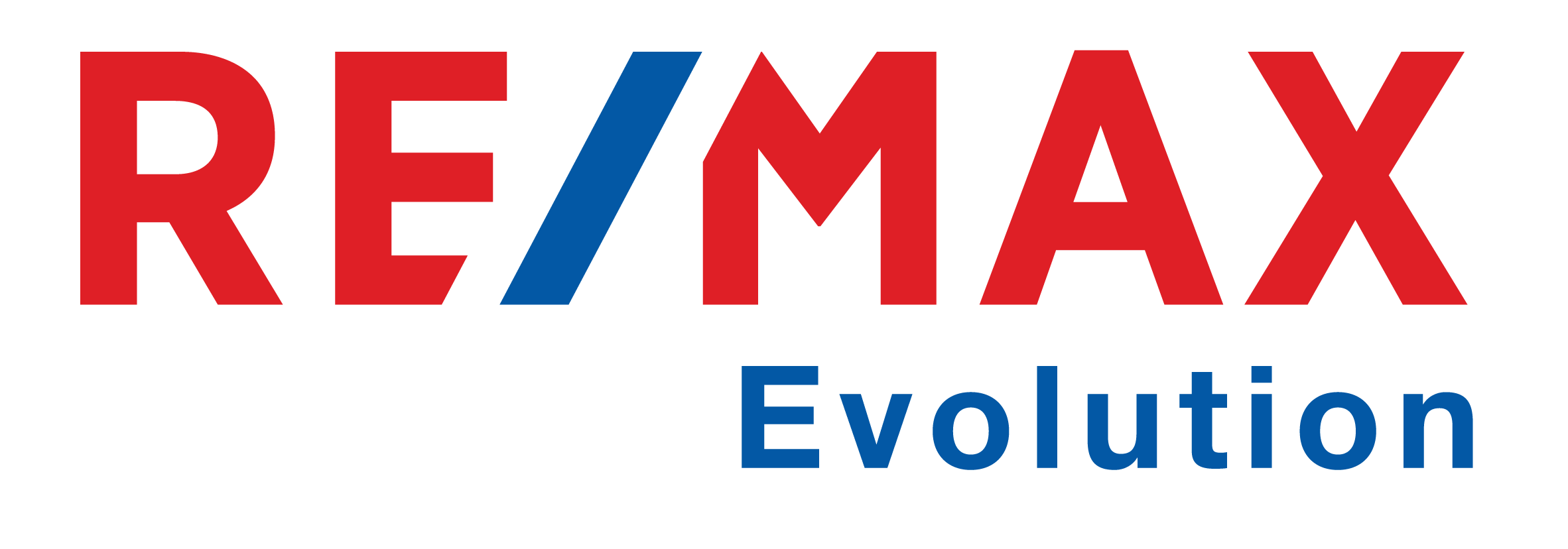 RE/MAX Evolution logo with red and blue text on a black background