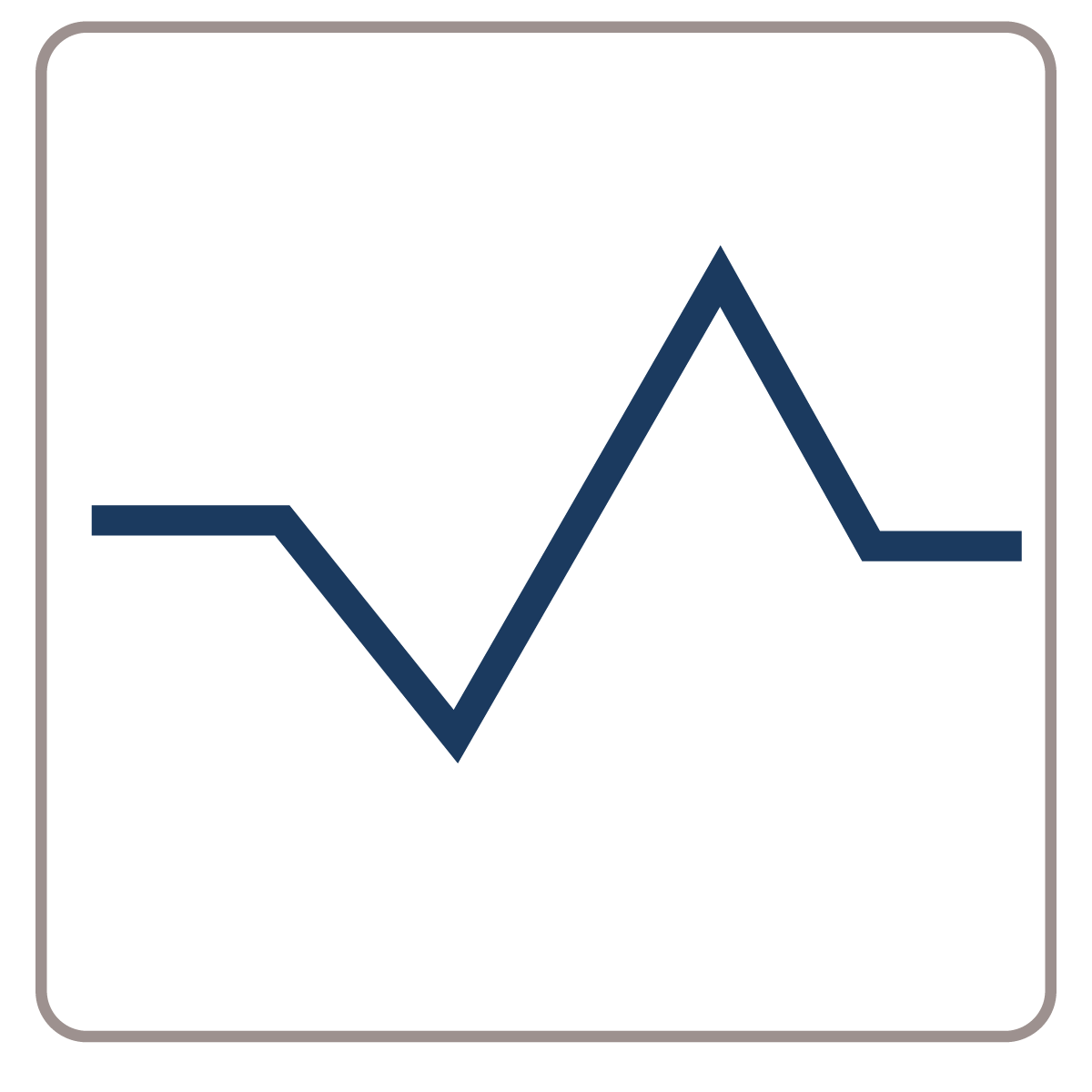 A black background with a line graph showing fluctuation, with points connected by blue lines and a gray border.