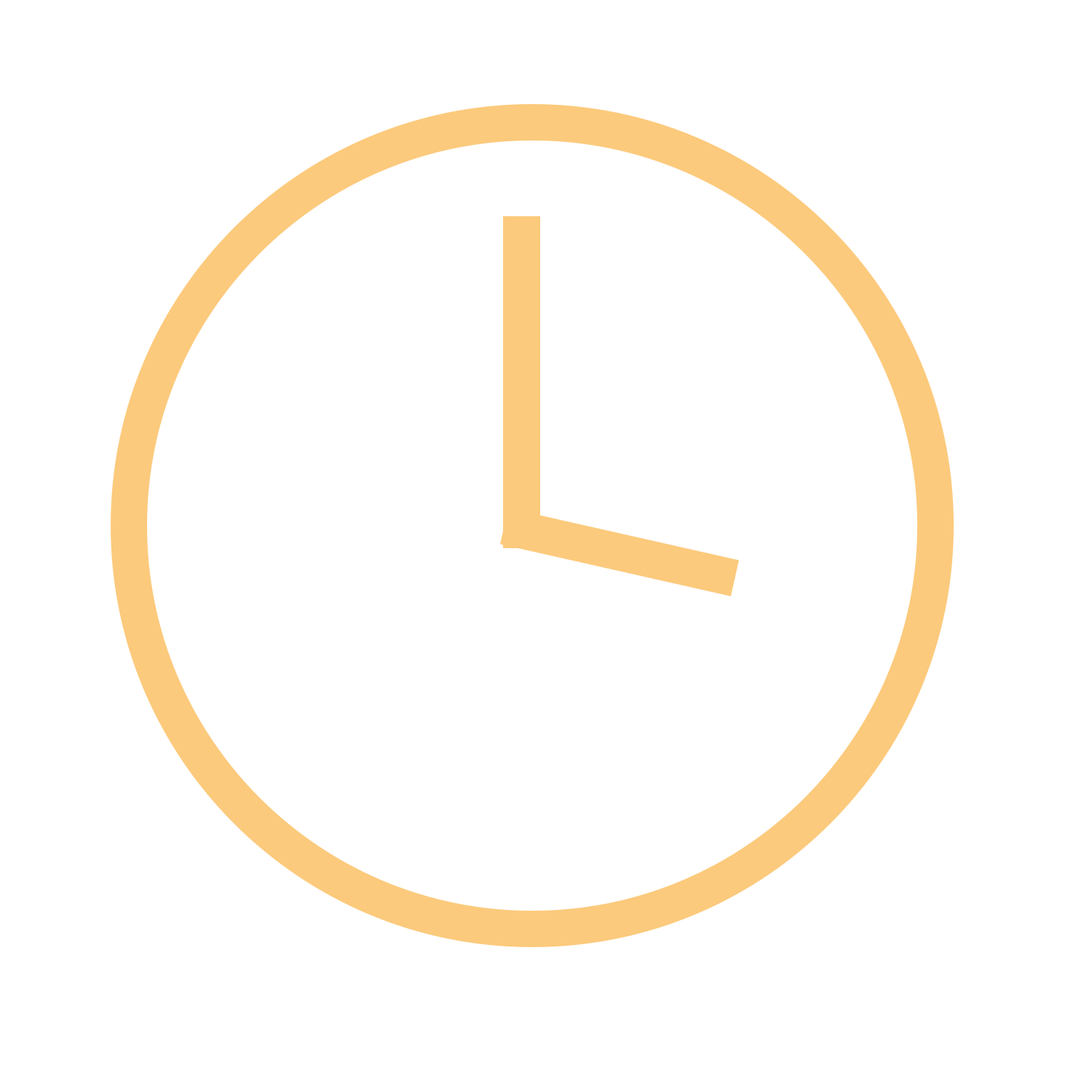 A round clock with a black face, beige frame, and beige hands showing 3:00.