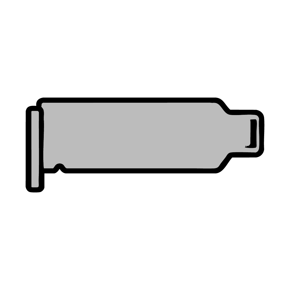 Silhouette of a glue stick with a gray body and black cap against a black background.