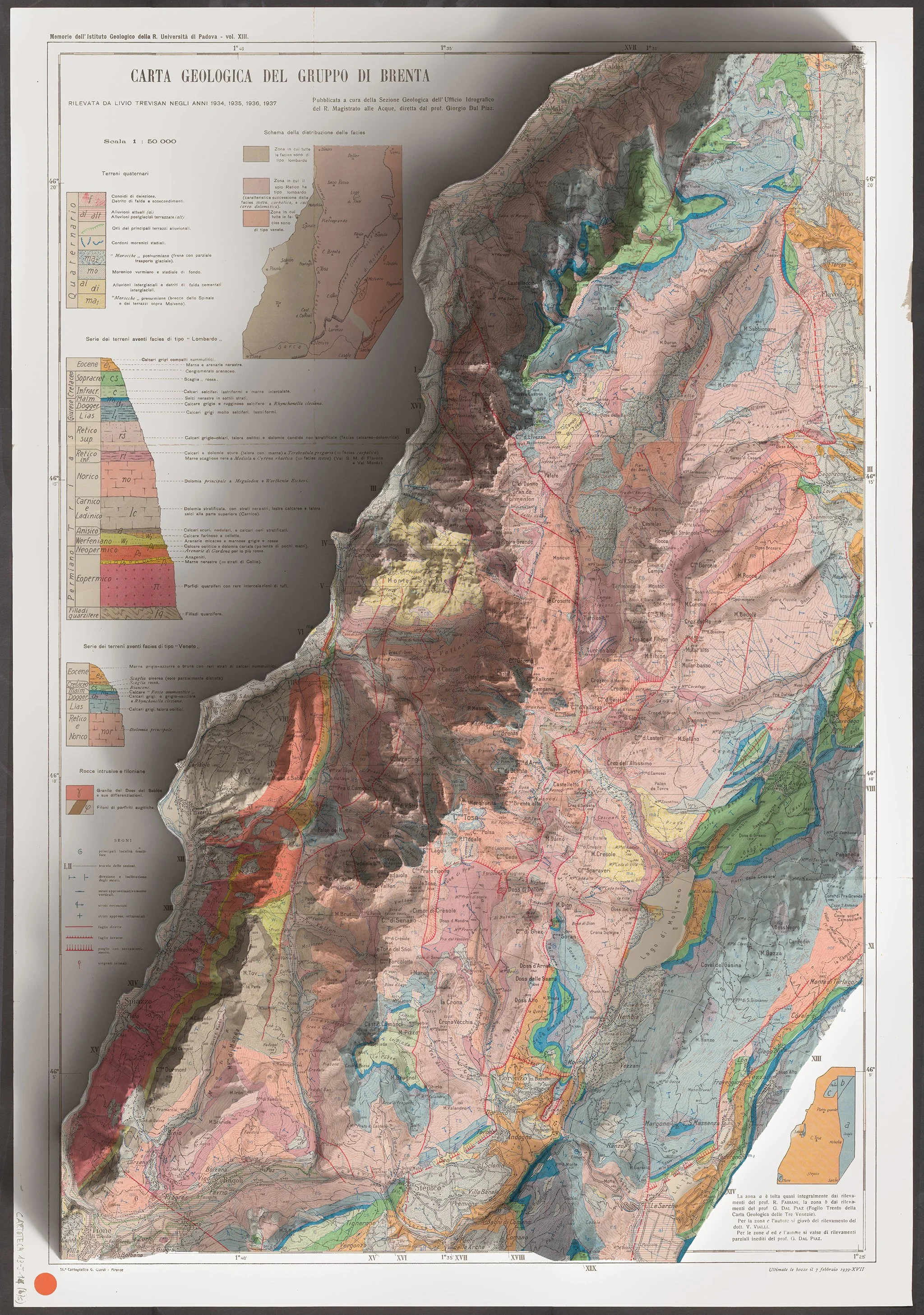 Carta Geologica del Gruppo di Brenta - Shaded Relief
