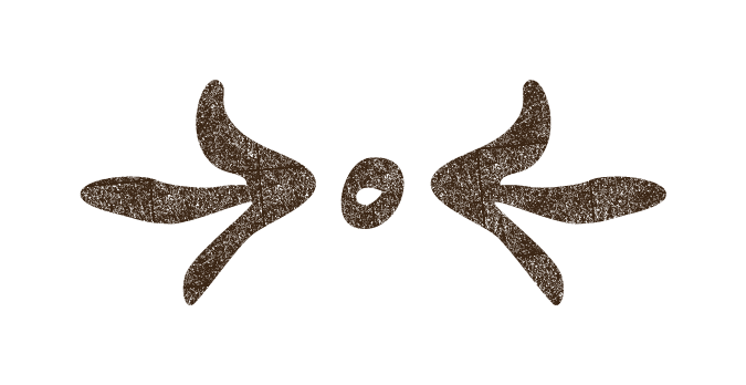 A minimalist, stylized illustration of a bug or insect with wings, seen from the front.