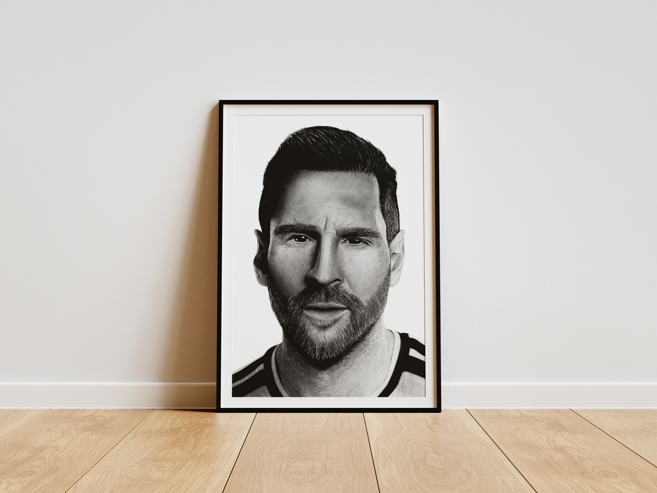 Dibujo lápiz de Leo Messi por Alberto Vilanova