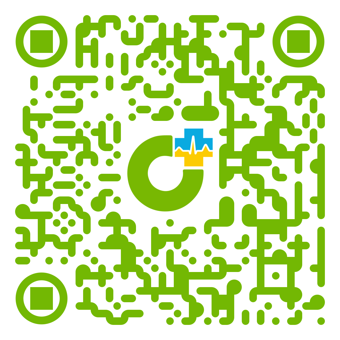 QR code to direct the browser to the APP-Redirect page which uses the UserAgent property to send the browser to the correct app store.