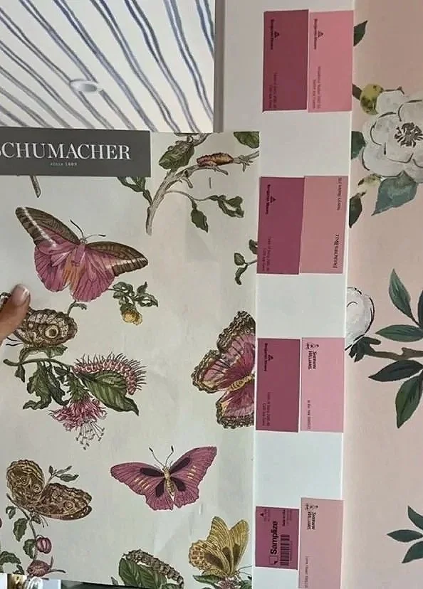 Book cover titled 'Schumacher' featuring various illustrated butterflies, moths, and plant elements.
