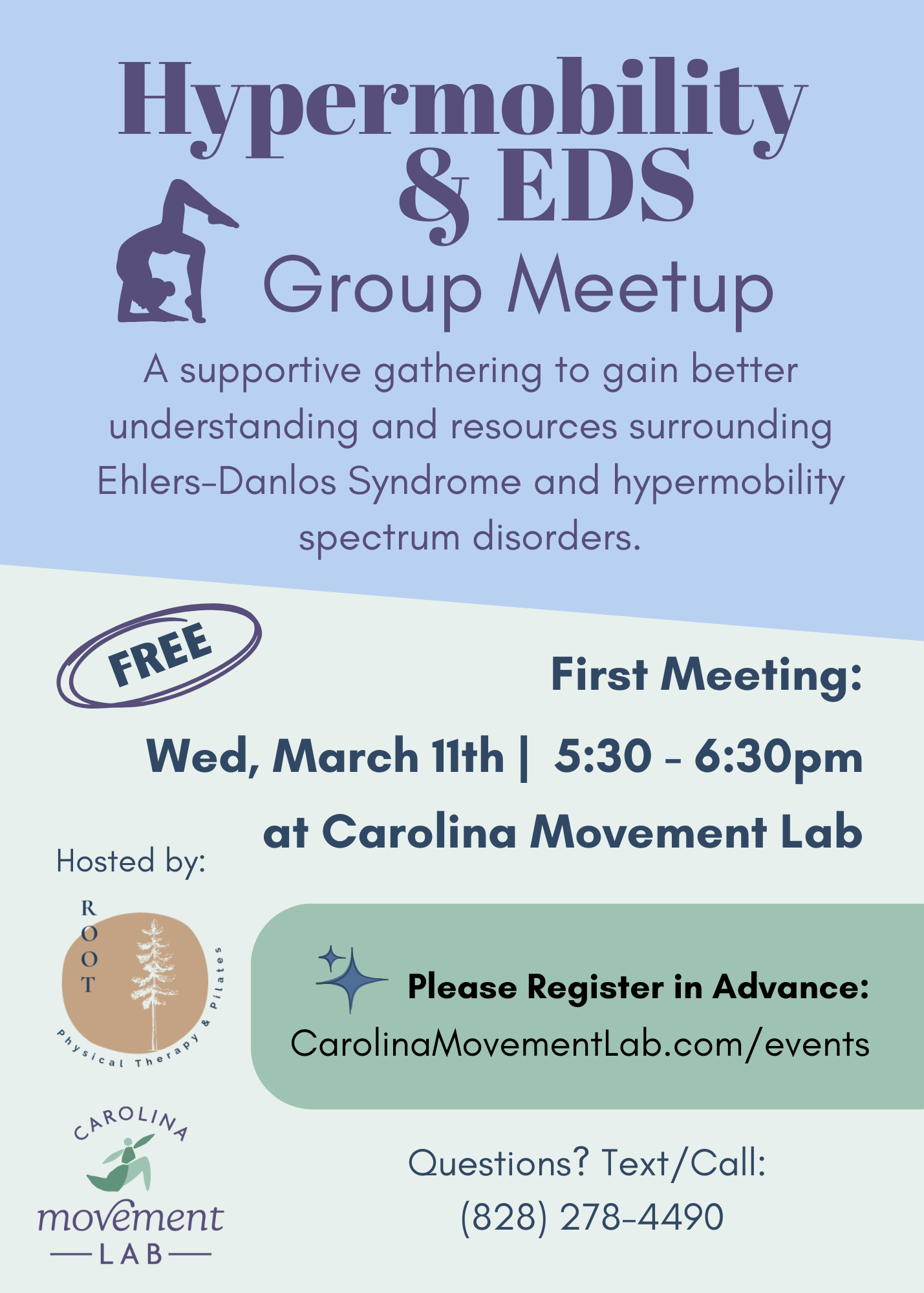hypermobility group meetup flyer