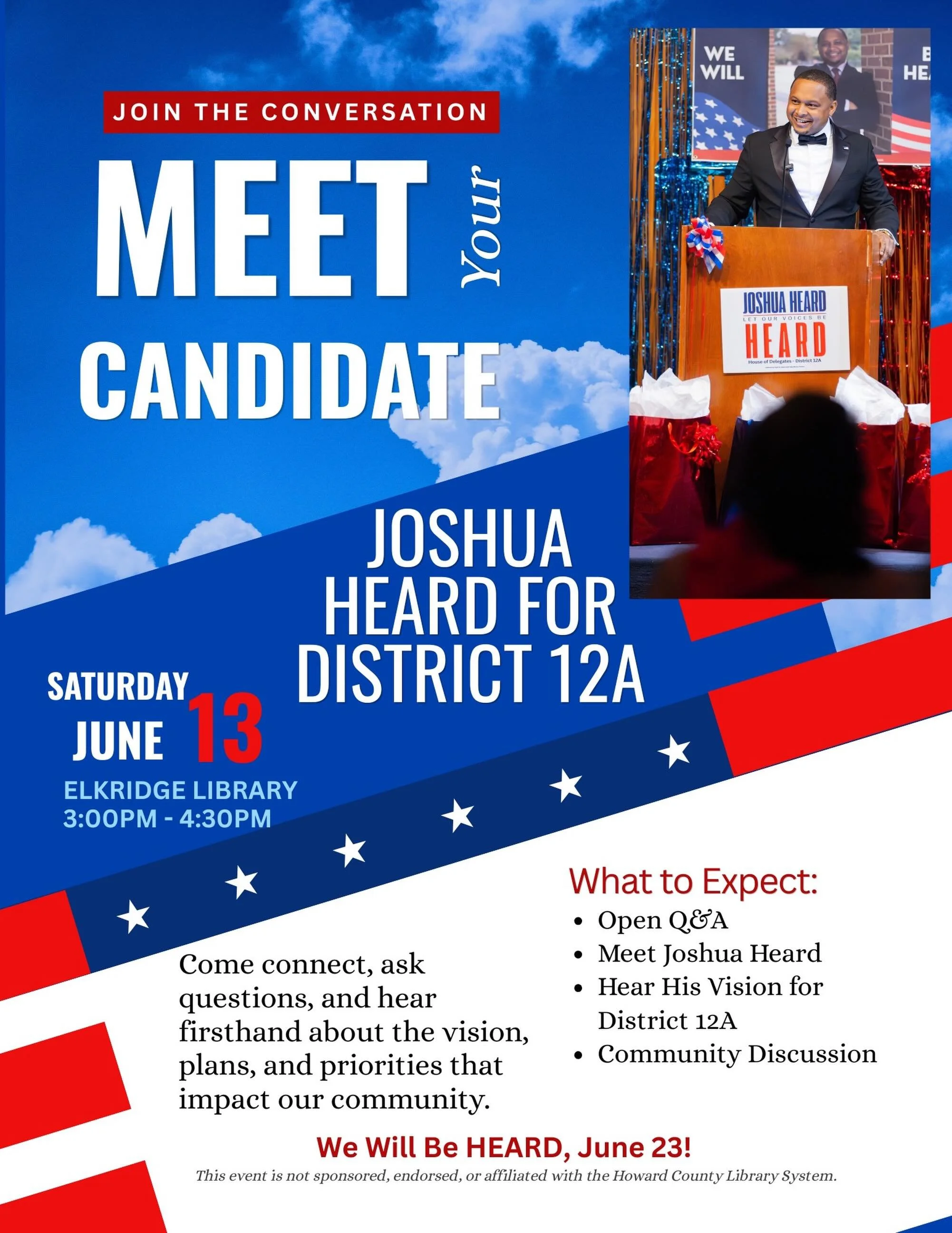 This campaign has never been about me. It&rsquo;s about making sure every person in District 12A knows their voice matters.

On Saturday, June 13, join us for our Meet the Candidate event and let&rsquo;s talk about the future we want to build togethe