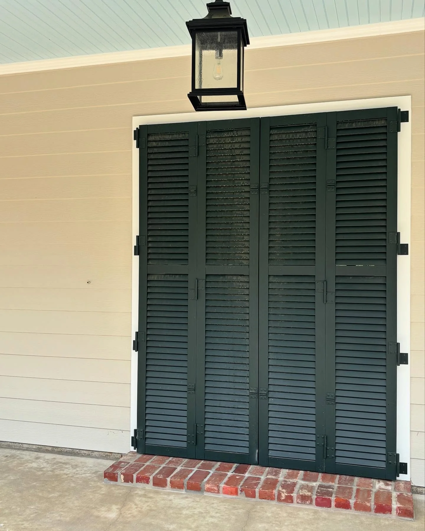 Modern, more stylish approach to ya Maw Maws screen door providing privacy &amp; a true south Louisiana feel.

#construction 
#shutters