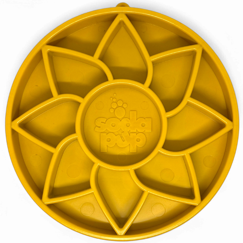 SodaPup Sunflower Slow Feeder Tray — Yellow