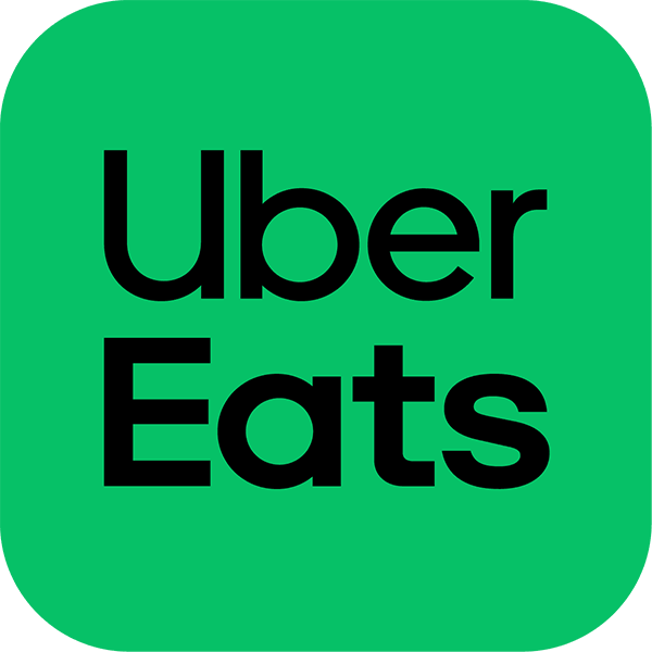 Uber Eats logo with green background and black text