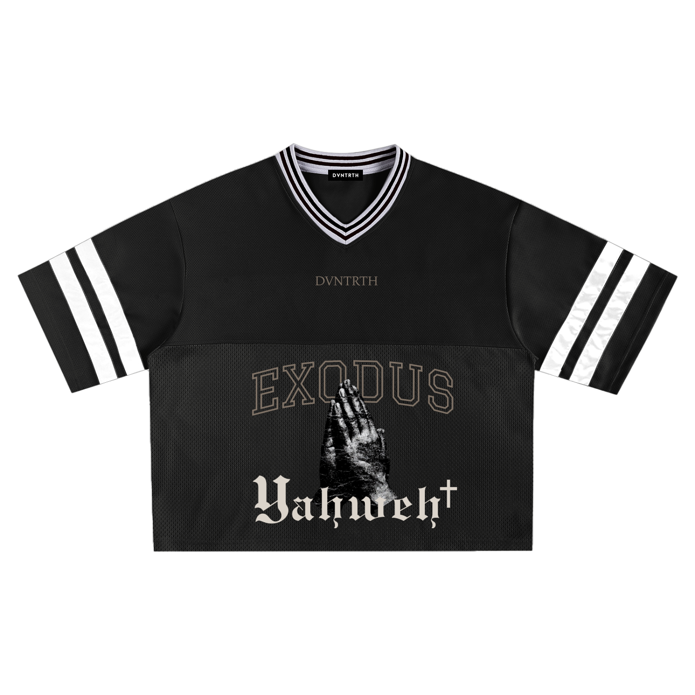 Exodus 3 x DVNTRTH || Taped Mesh Boxy V-Neck Jersey Tee