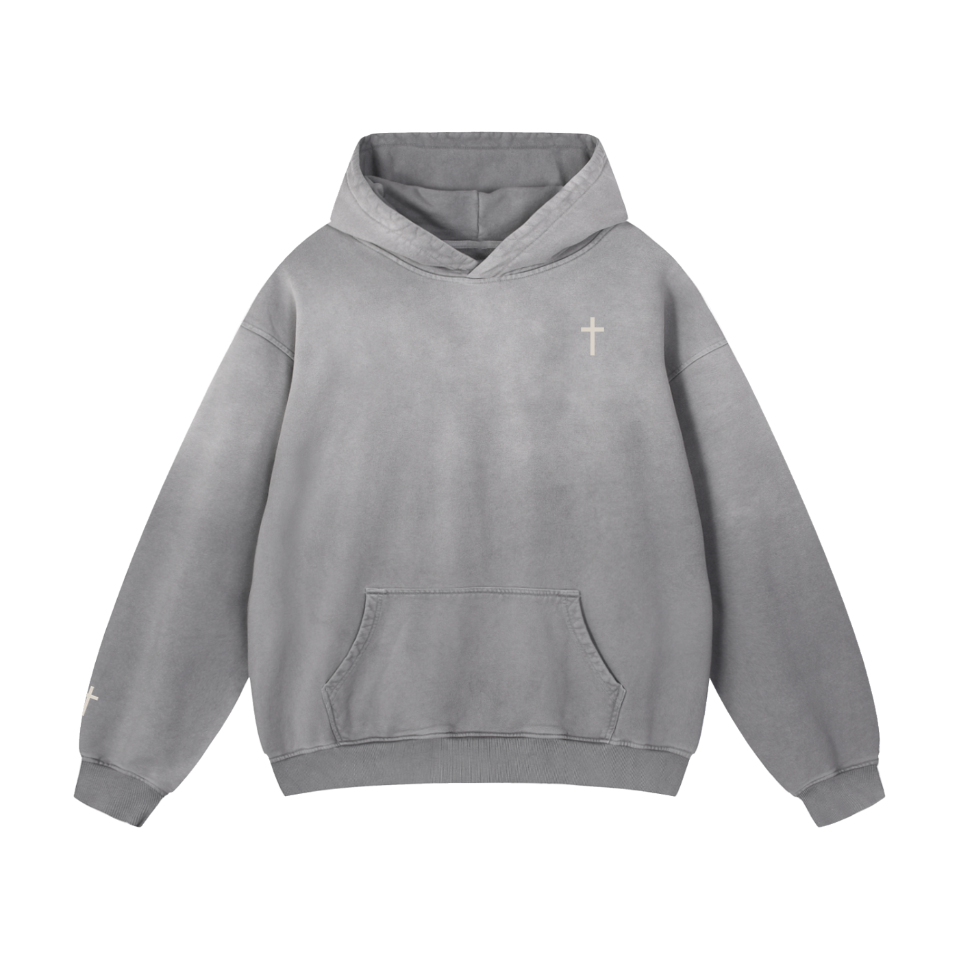 Cross✞ || Heavyweight Sun-fade Oversized Hoodie