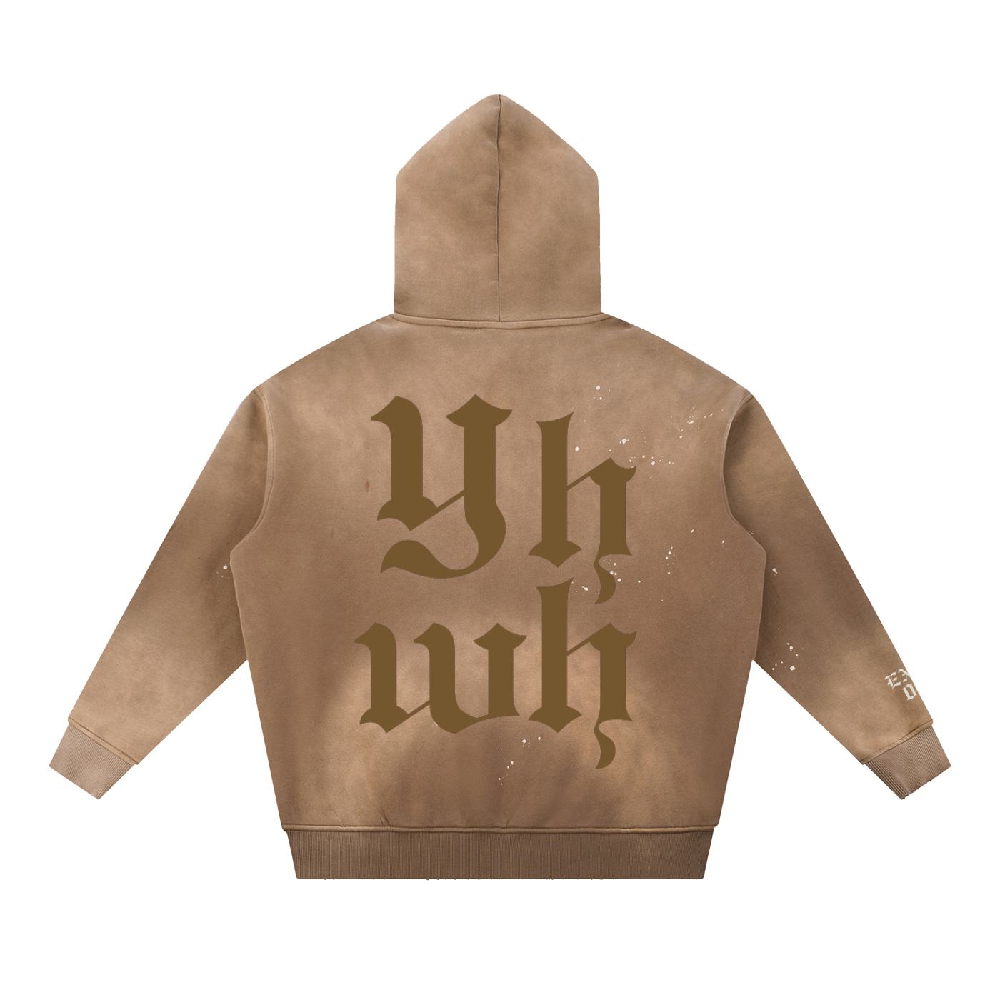 YHWH Stacked || Vintage Washed Frayed Fleece Hoodie