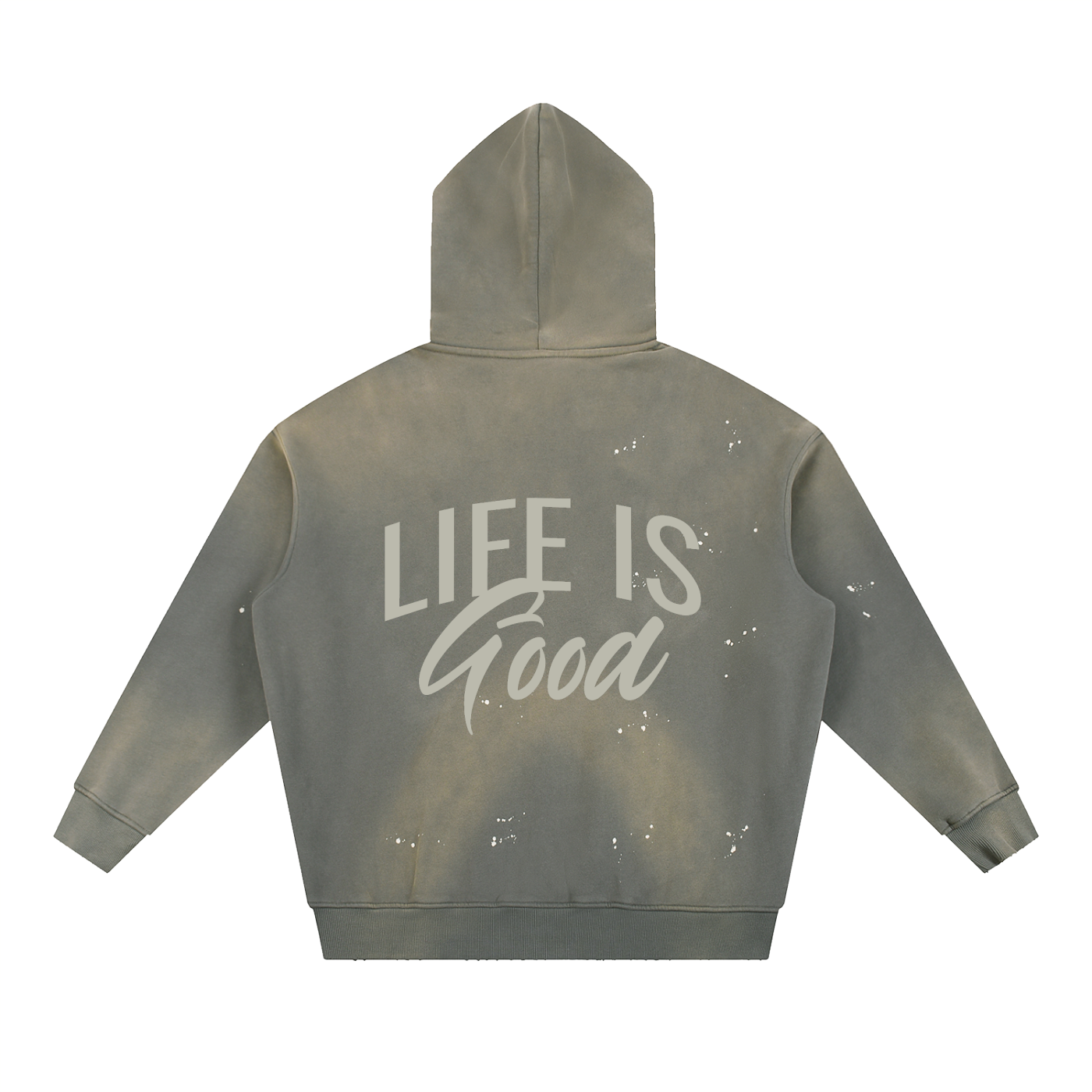 Life is Good || Vintage Washed Frayed Fleece Hoodie