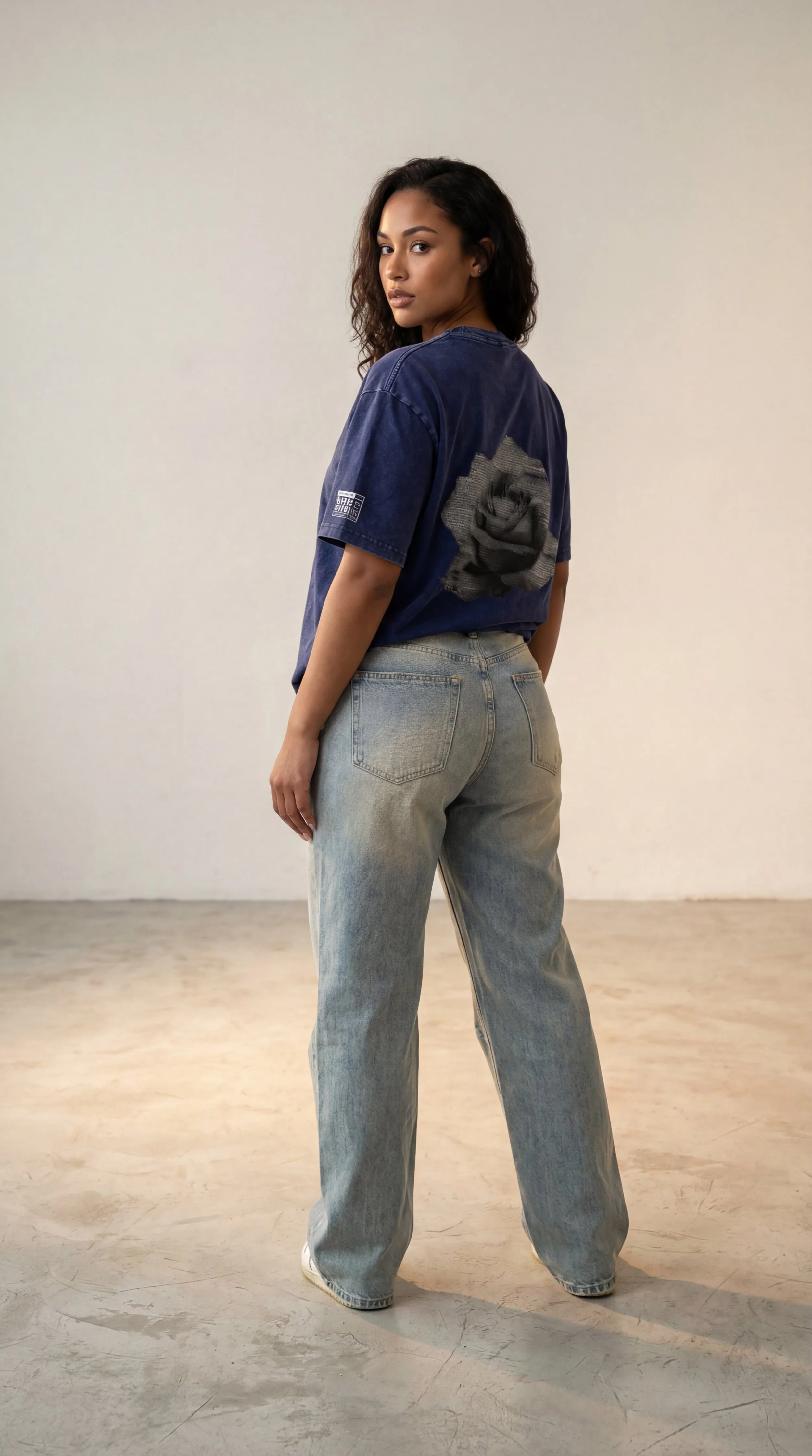 DVNTRTH x Static Flower || Snow Washed Oversized Cotton Tee