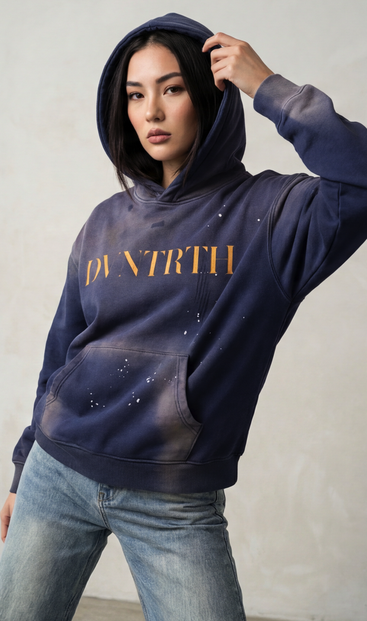 DVNTRTH x Yellow || Vintage Washed Frayed Fleece Hoodie