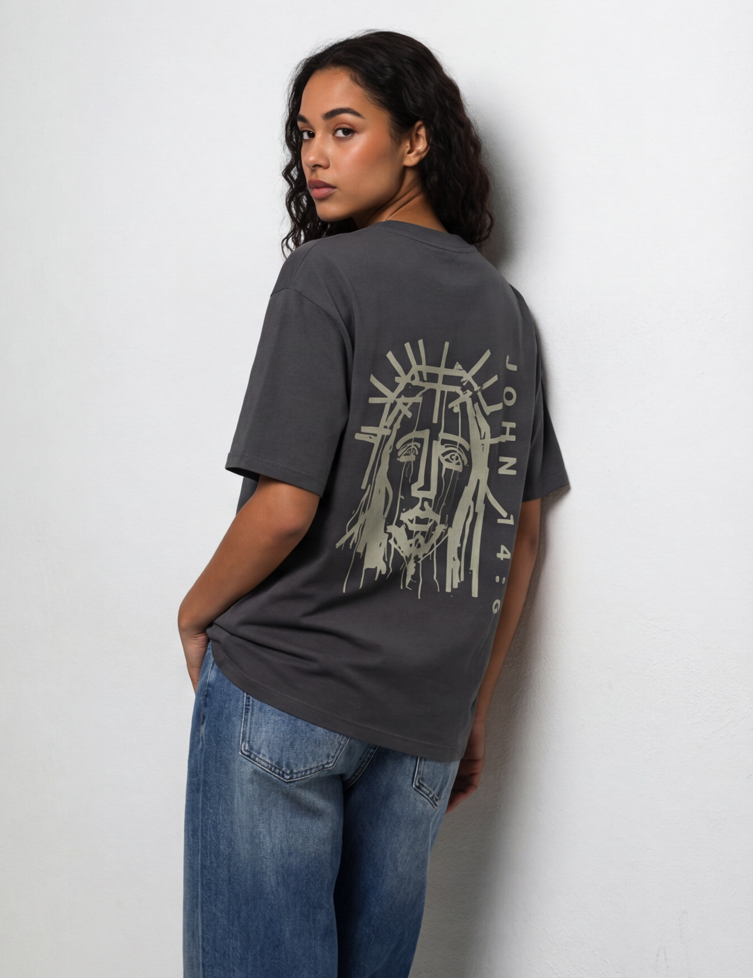 BELIEVER x Jesus John 14:6 || Vintage Washed Oversized Cotton Tee