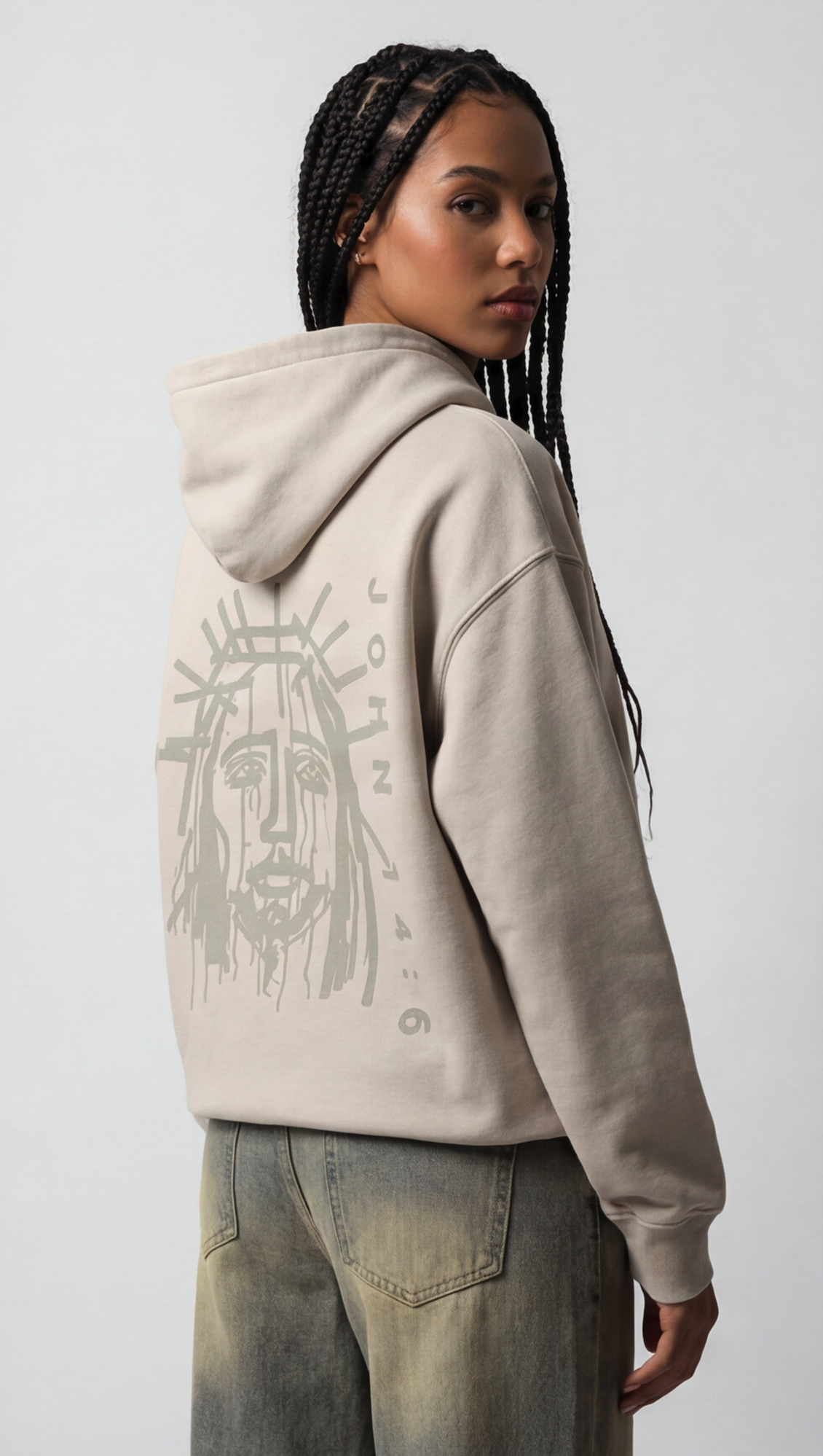 Believer in Jesus x John 14:6 || Zip-Through Boxy Fleece Hoodie