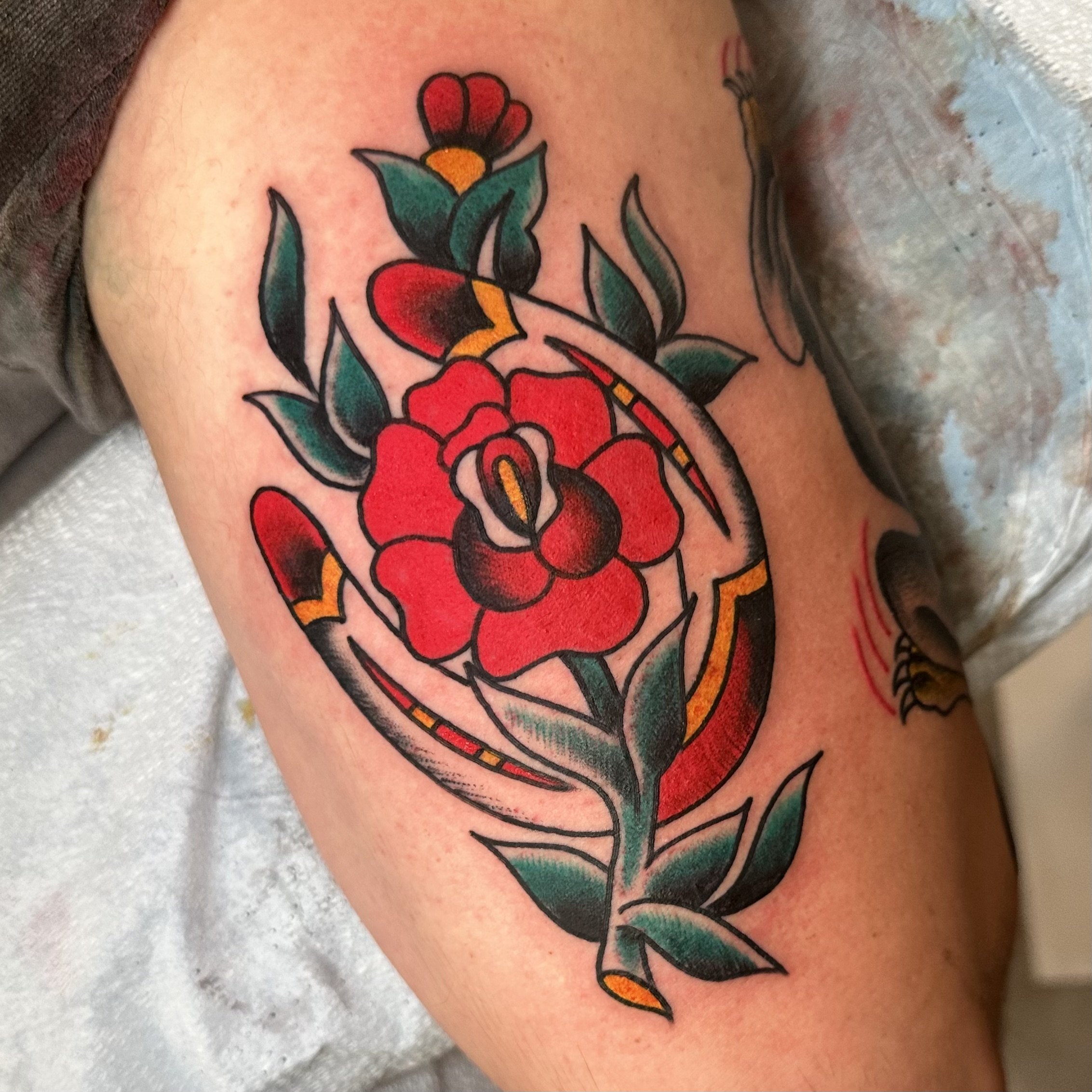 Traditional tattoo by tattoo artist Jeff Young in San Diego, CA