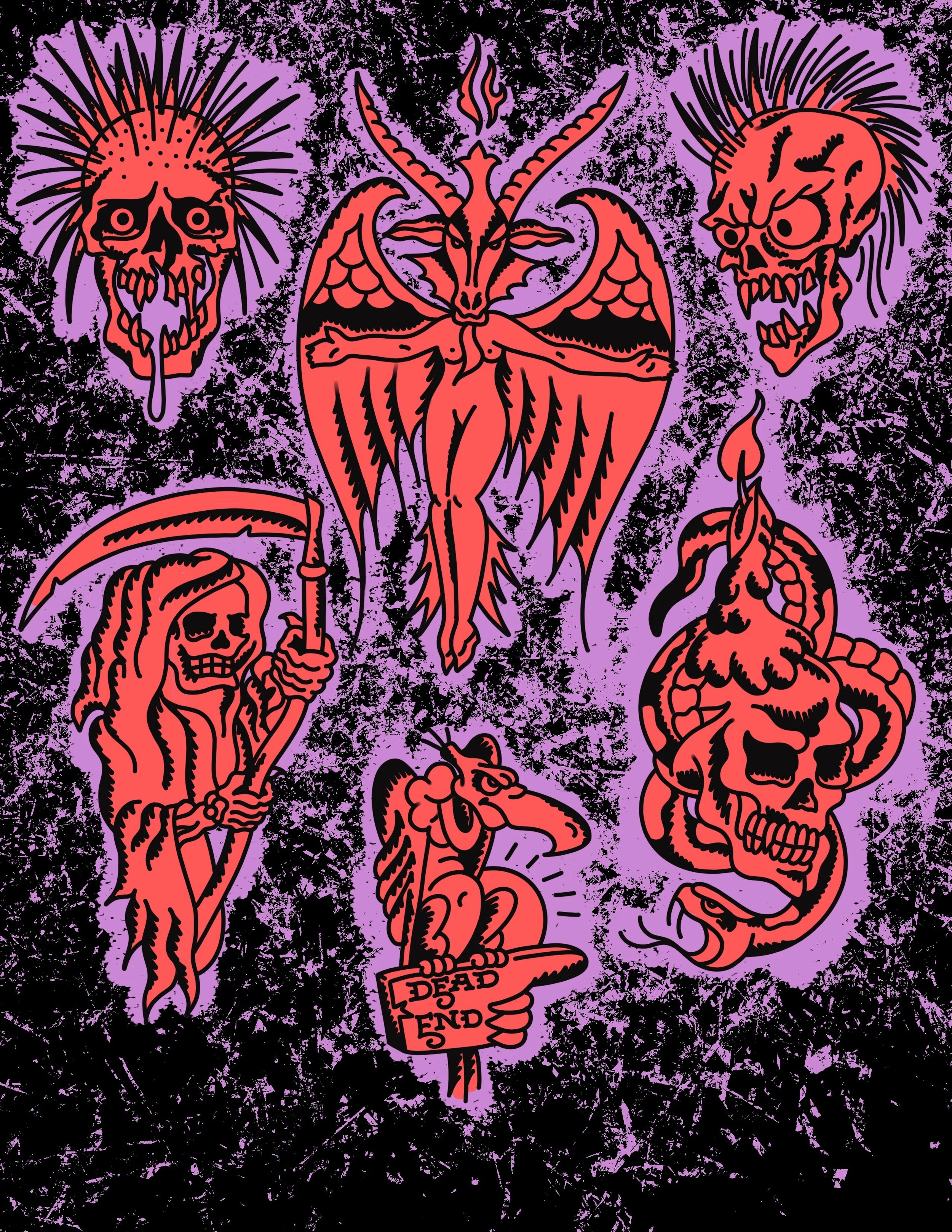 Tattoo flash spooky