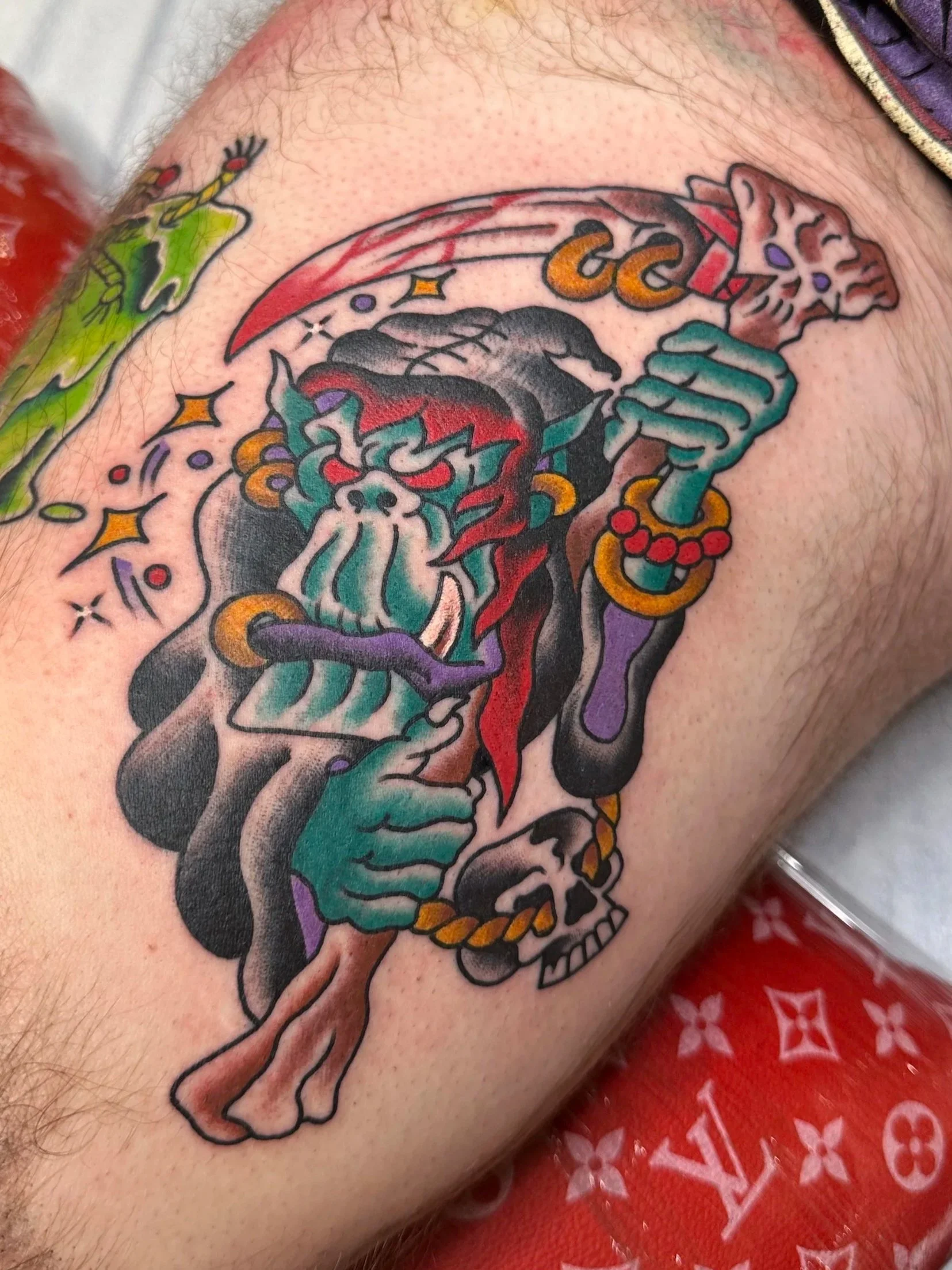 Dungeons and Dragons Tattoo by Traditional Tattoo Artist Jeff Young in San Diego, CA