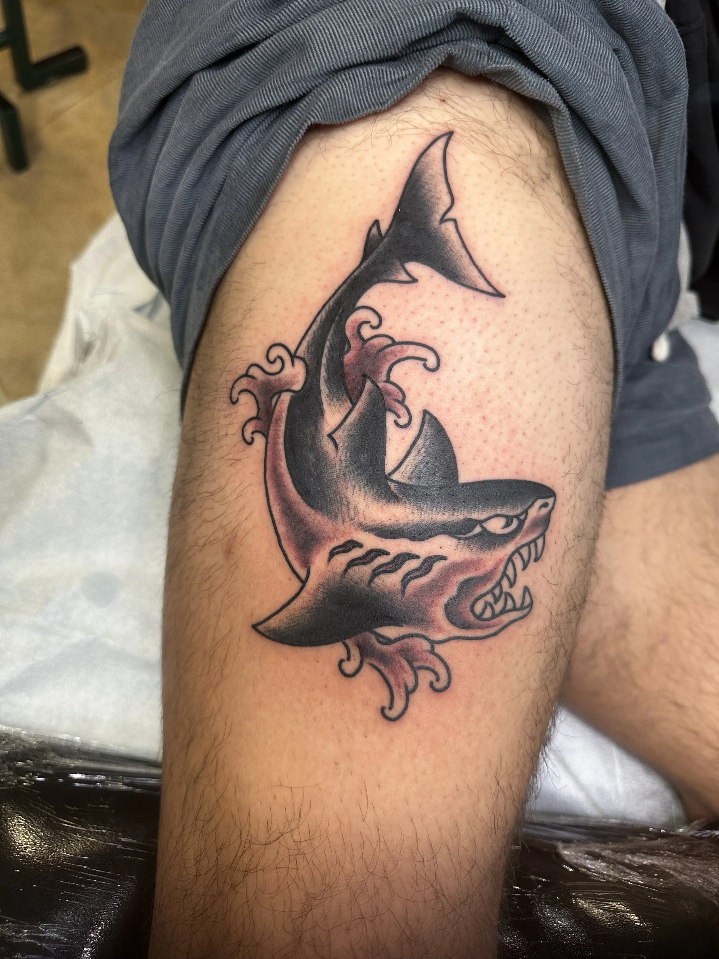 Traditional black and grey tattoo by artist jyoung_tattoos in San Diego 