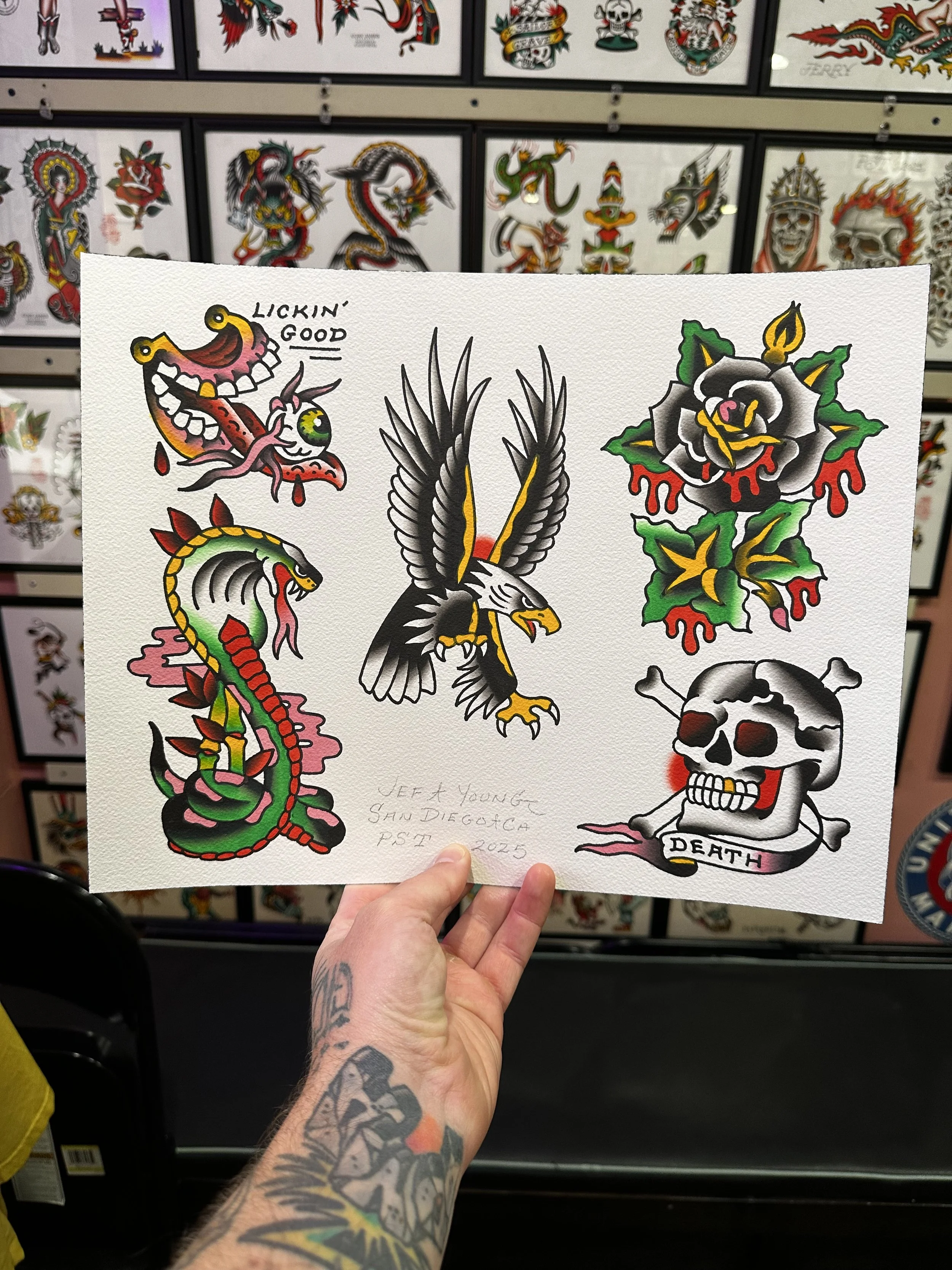 Traditional tattoos in San Diego by Jeff Young