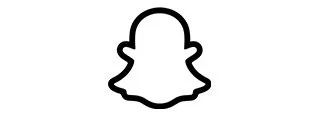 Snapchat ghost logo in black outline on a white background.