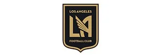 Los Angeles Football Club logo featuring a stylized 'LA' in black and gold.