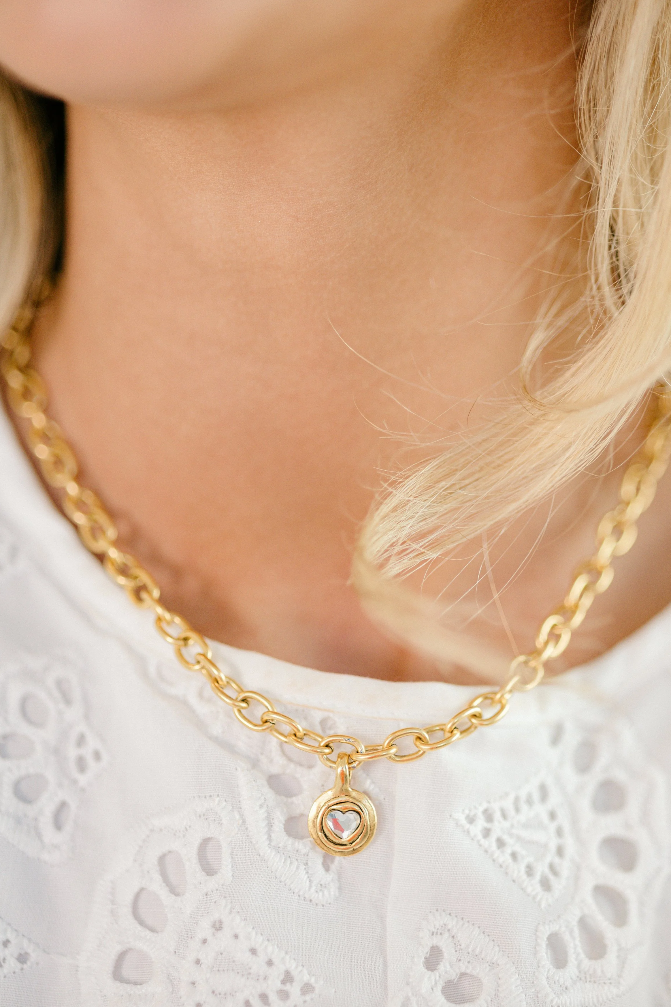 Mini Heart Bezel Necklace