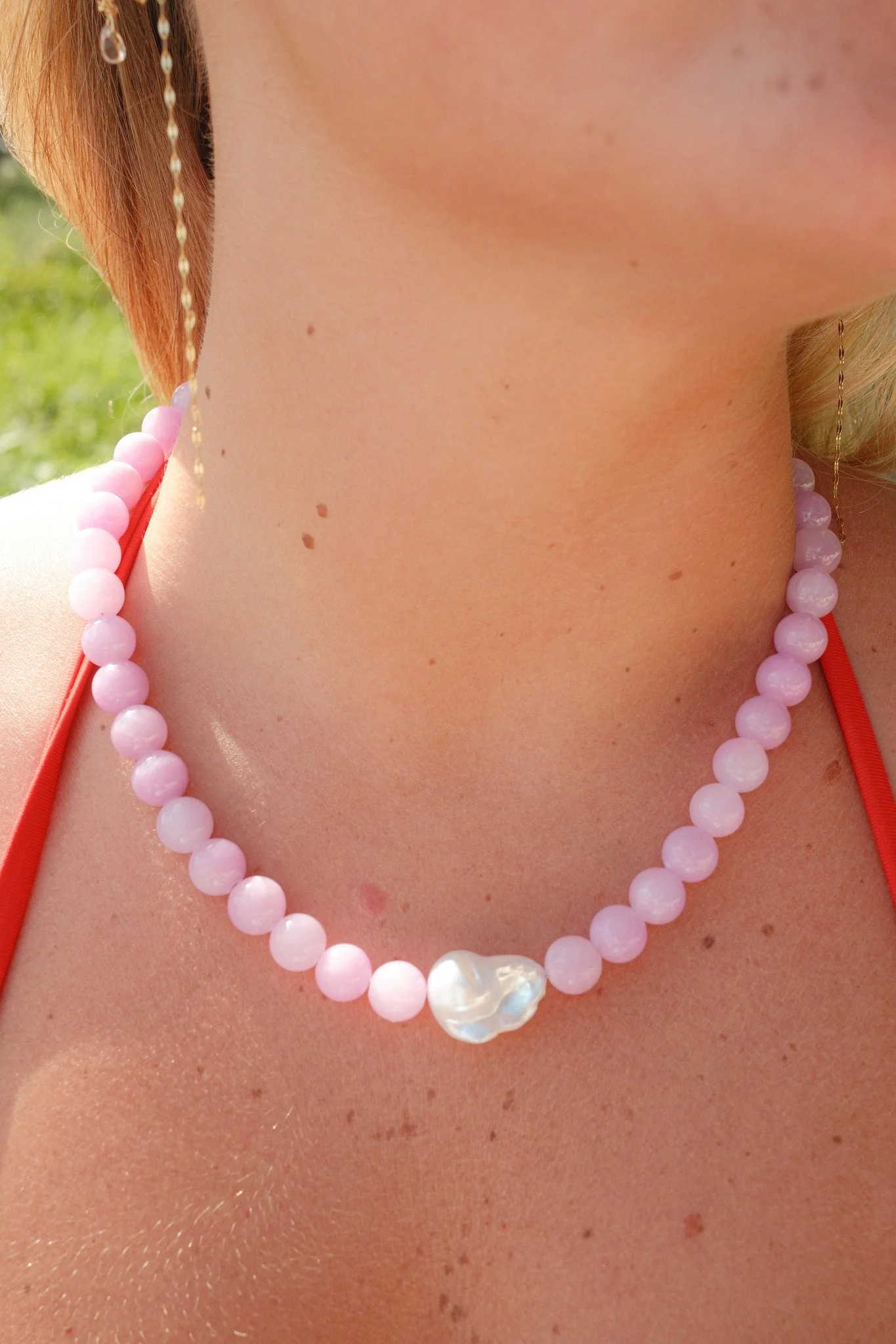 Lavender Baroque Pearl Necklace