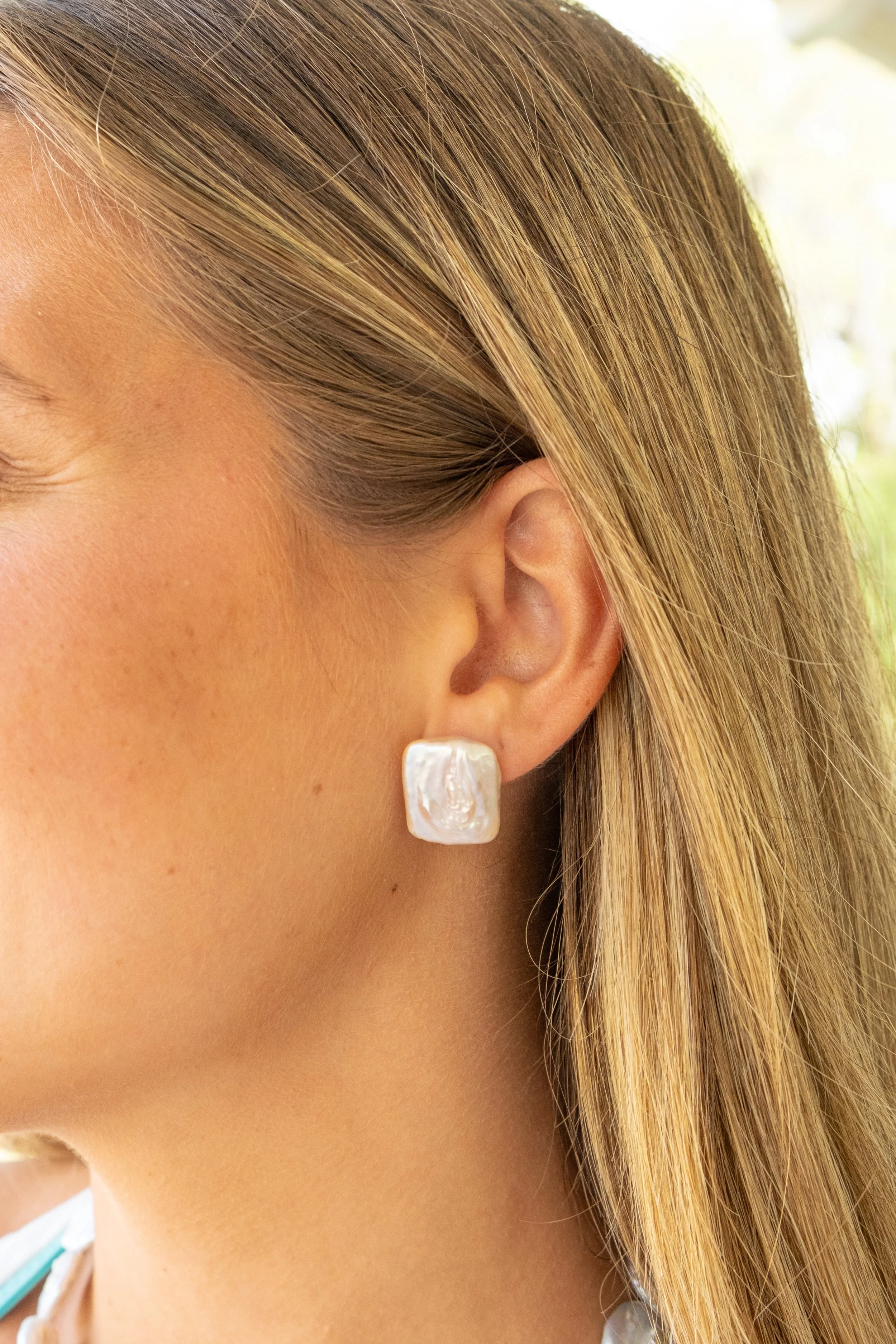 Freshwater Pearl Square Studs