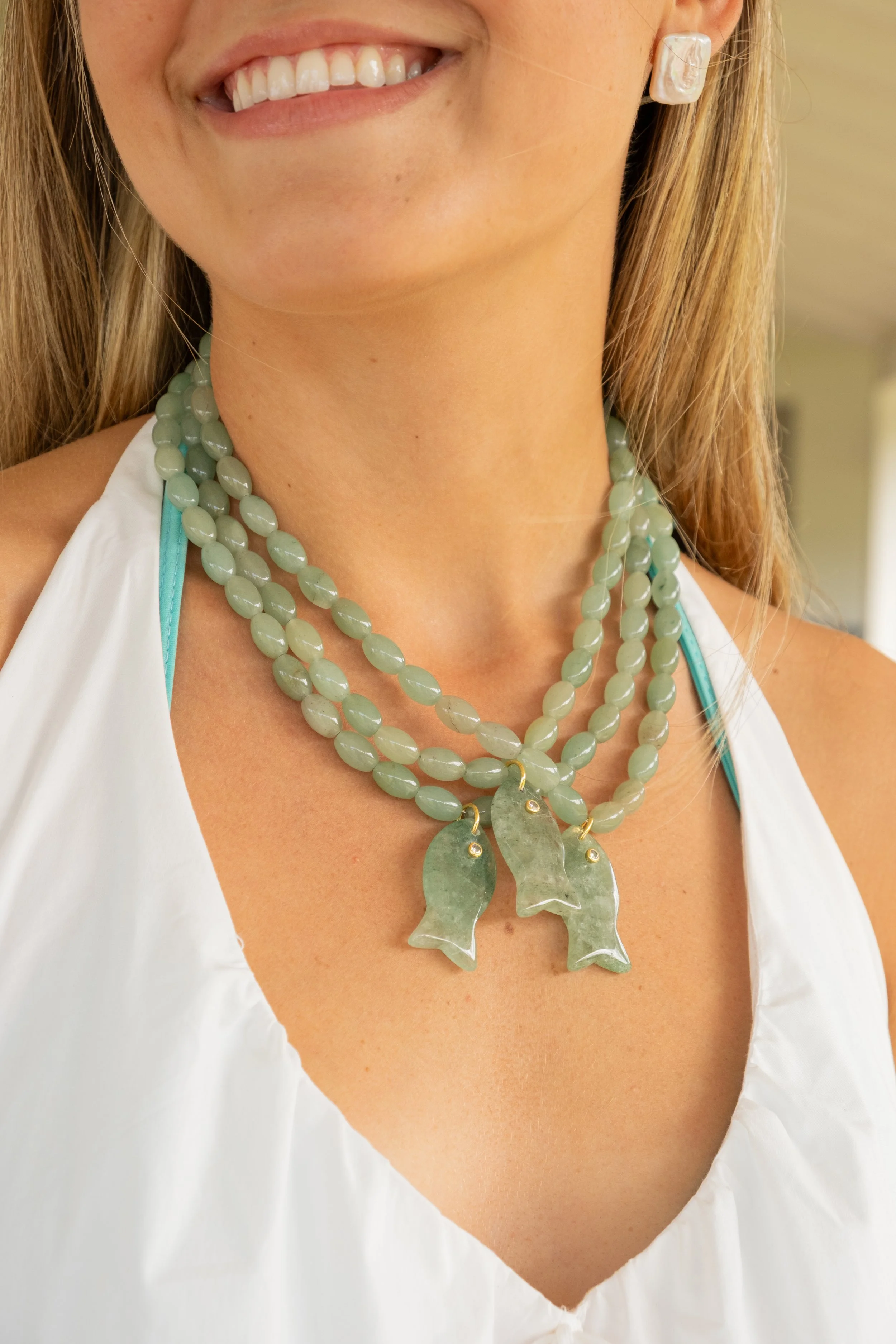 Green Swedish Fish Necklace