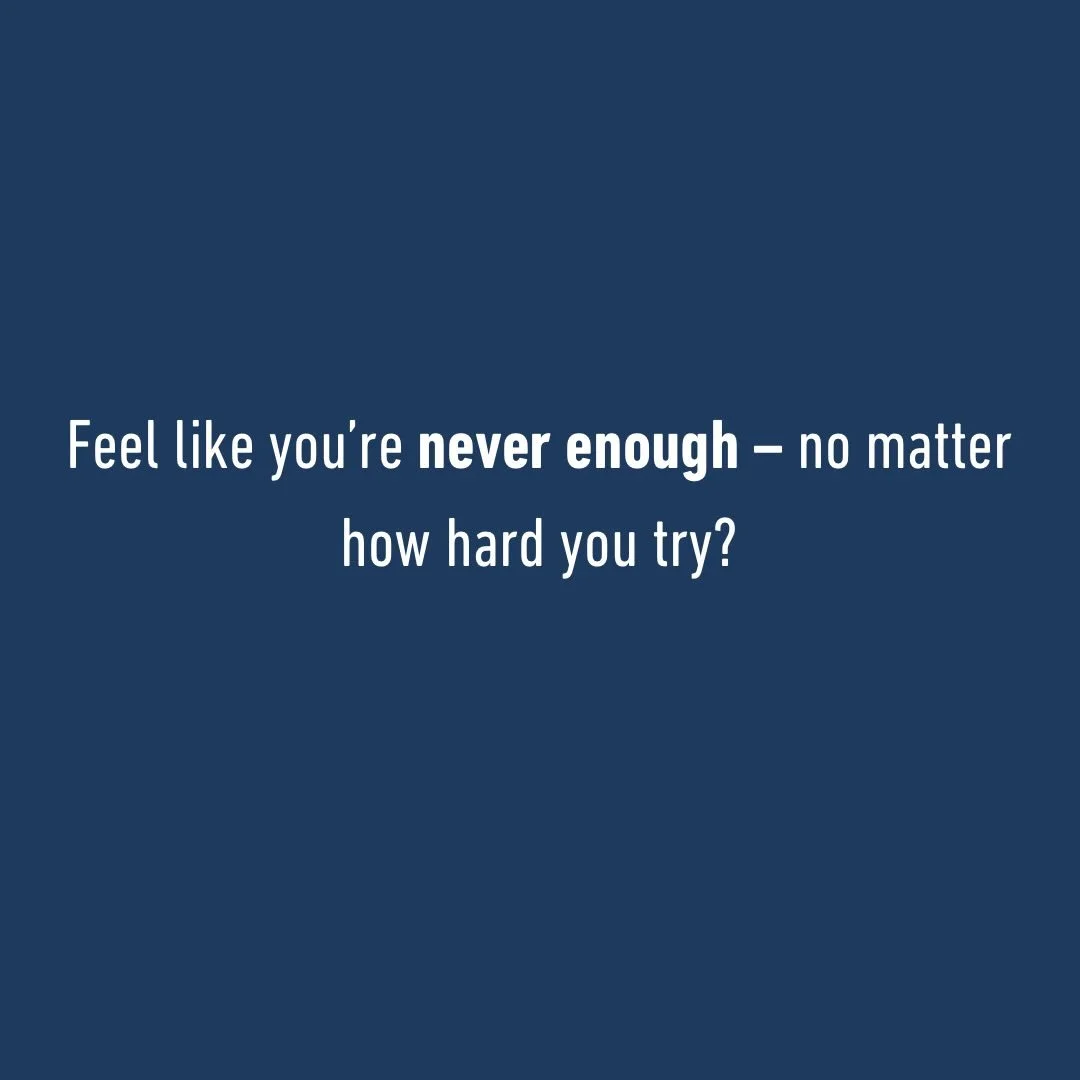 Feel like you&rsquo;re never enough &mdash; no matter how hard you try?

That quiet ache that says &ldquo;you&rsquo;re too much&rdquo; and &ldquo;not enough&rdquo; at the same time?
That&rsquo;s not your truth &mdash; it&rsquo;s your shame spiral.

Y