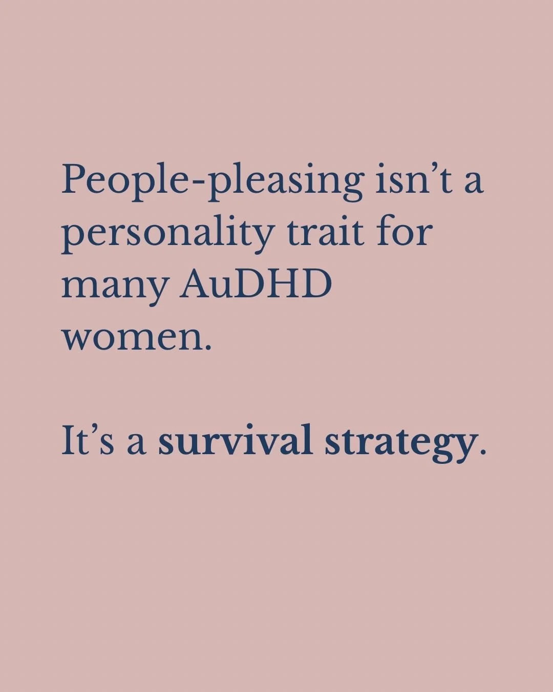 People-pleasing in AuDHD women often gets framed as a personality trait.

But for a lot of us, it&rsquo;s actually a survival strategy.

When you grow up being misunderstood, criticized, or told you&rsquo;re too much, your nervous system learns to co