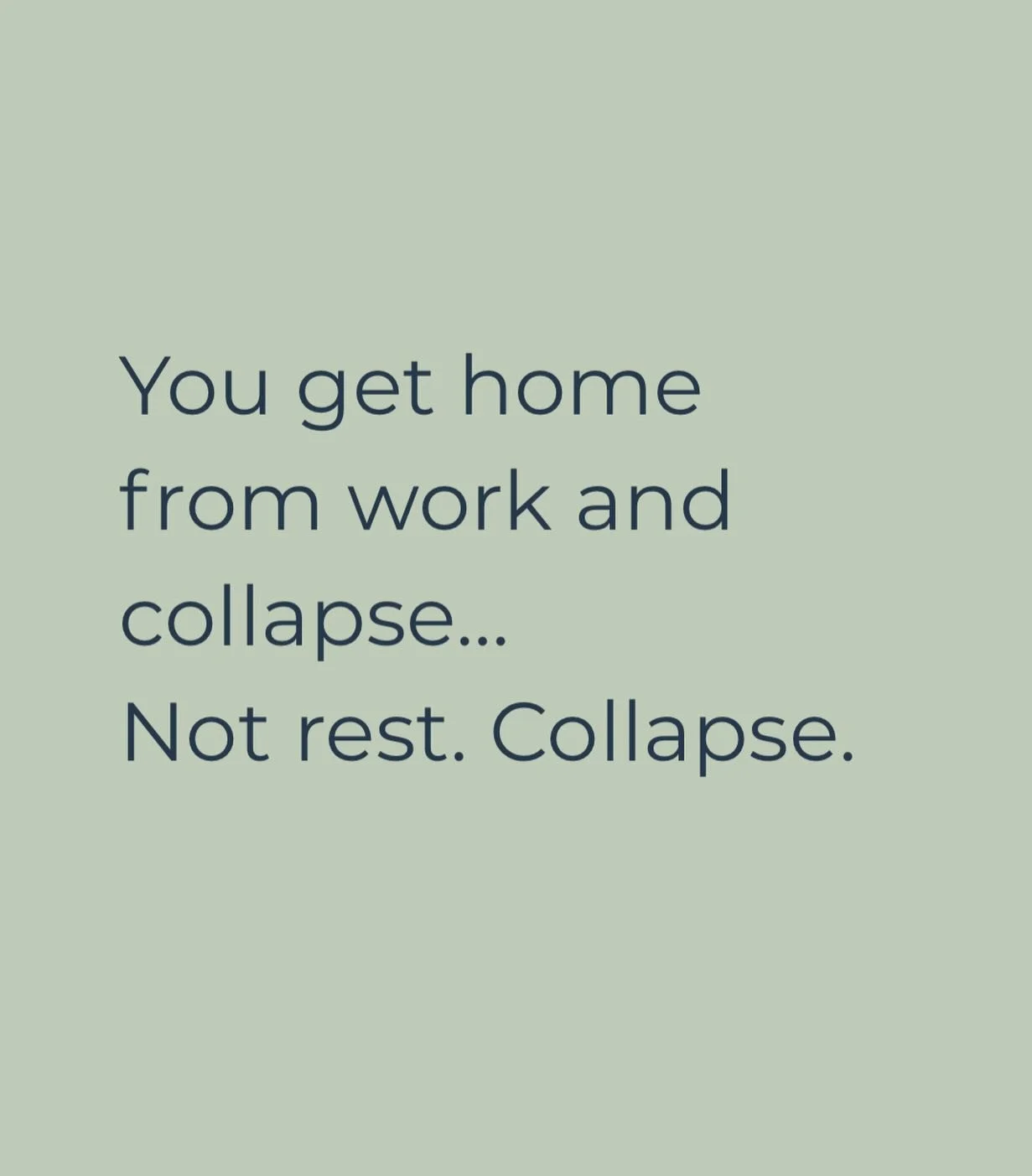 You&rsquo;re not resting&hellip;you&rsquo;re collapsing

There&rsquo;s a difference. Rest actually restores you

Collapse is what happens when your system has nothing left

You get through the day, you show up
you handle what needs to be handled

&he