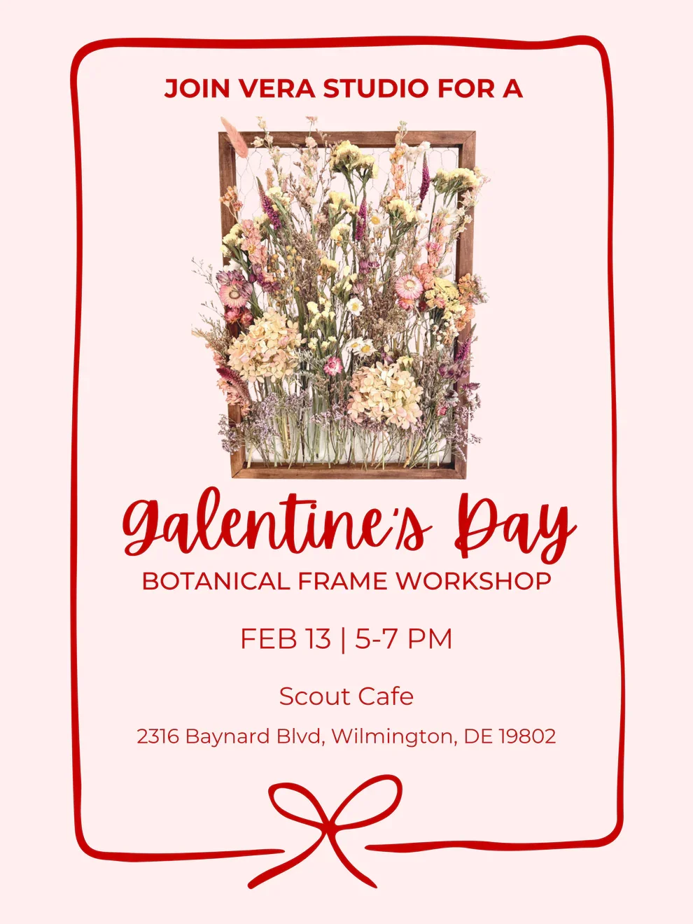 Galentine’s Day Botanical Frame Workshop hosted by Vera Studio