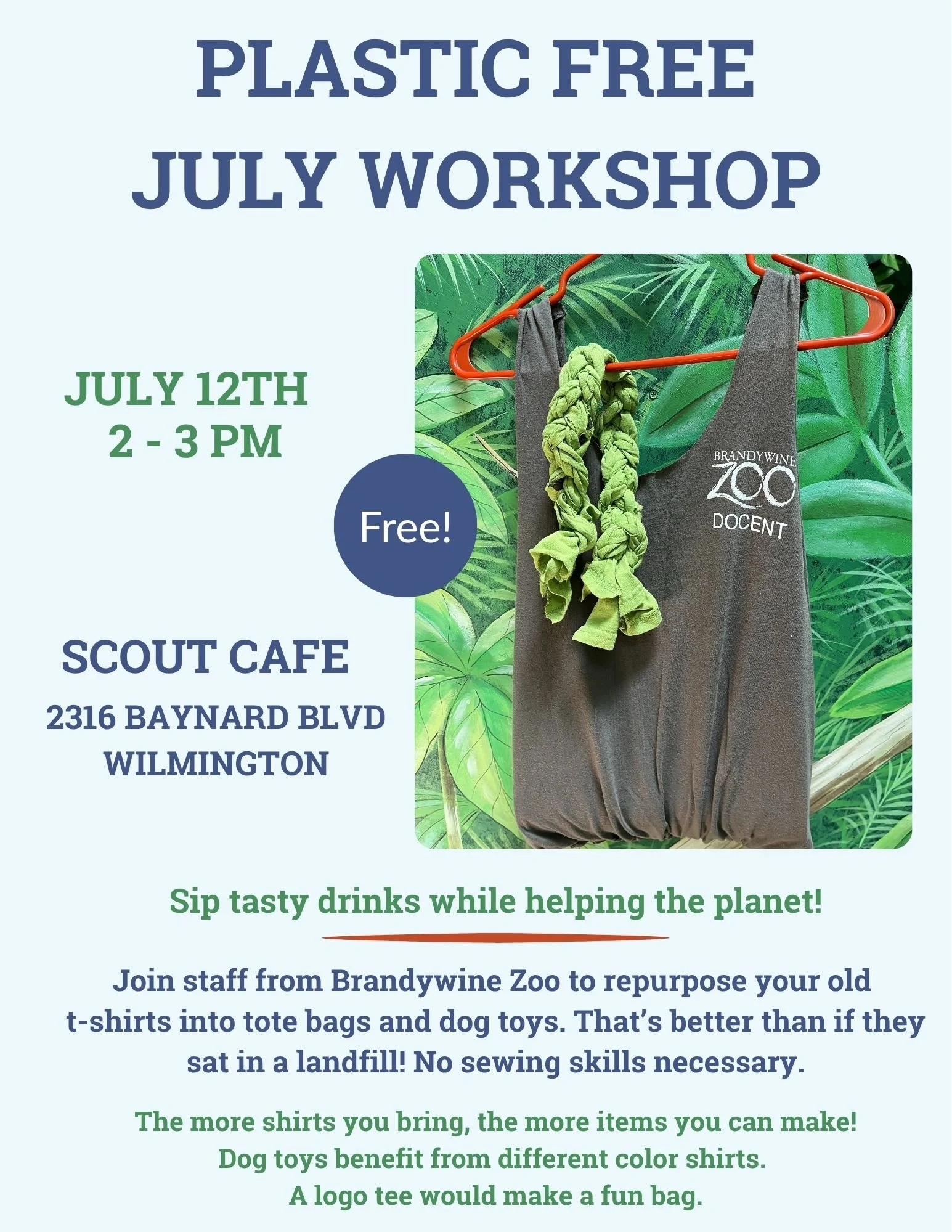 Plastic Free July Workshop - Hosted by Brandywine Zoo