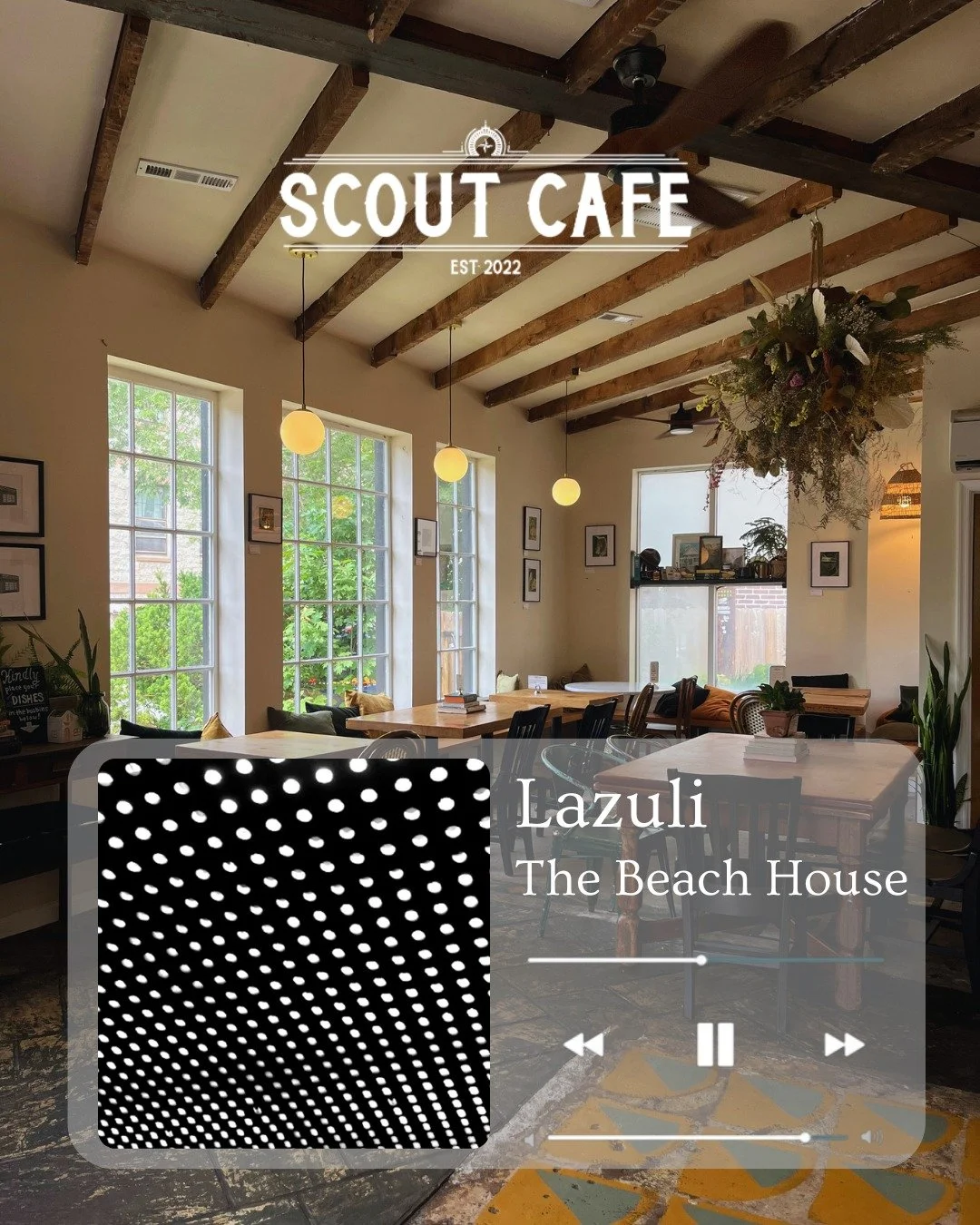 We asked our Baristas what song fits our cafe personality the best, 
According to the experts, Lazuli by The Beach House encompasses Scout perfectly!

The song's pace and intensity are gentle and calming, allowing it to fade naturally into the backgr