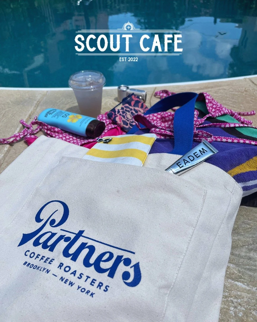 Happy August, Scouties! ☀

This time of year, a pool day is always calling, and what better way to dip in the pool than with a refreshing lavoco lemonade and a BIG tote bag? 

The Lavoco lemonade is our house made lavender and coconut syrup with lemo
